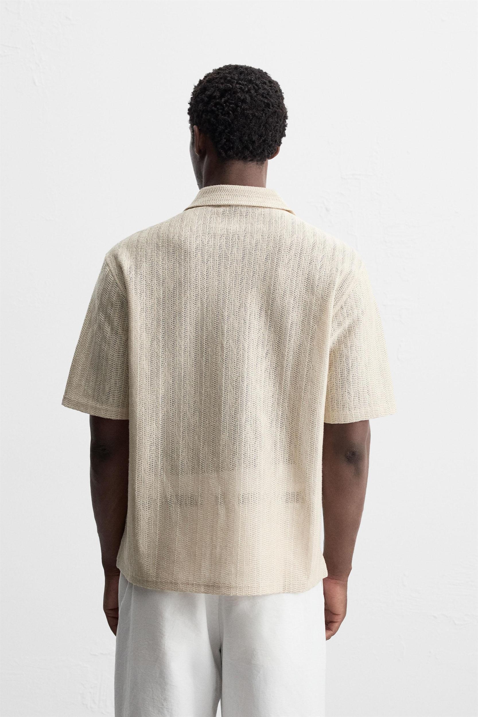 OPEN WEAVE HERRINGBONE SHIRT Product Image