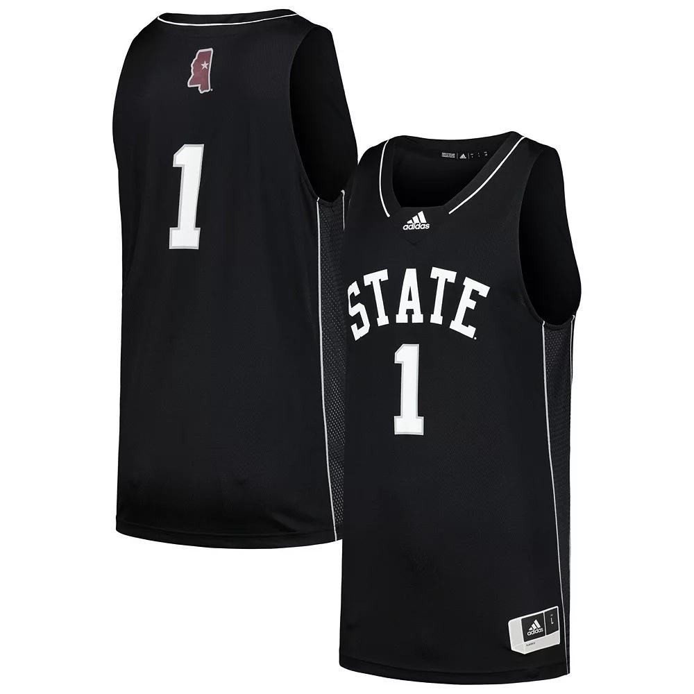 Men's adidas #1 Black Mississippi State Bulldogs Swingman Basketball Jersey,  Product Image