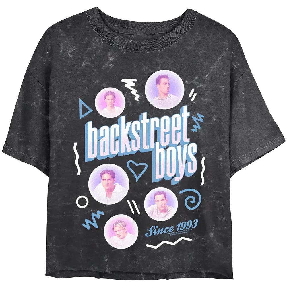 Juniors' Backstreet Boys Since 1993 Face Badges Crop Top Mineral Wash Graphic Tee, Women's,  Product Image