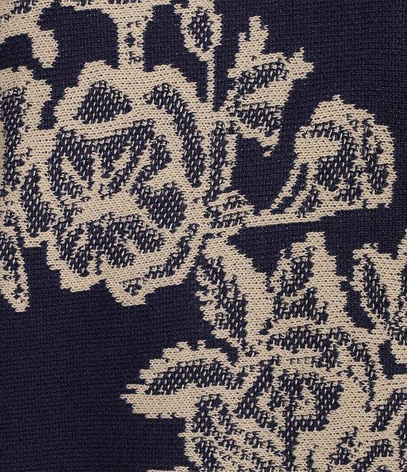 Nurture by Westbound Petite Size Floral Pattern Crew Neck Pullover Sweater Product Image