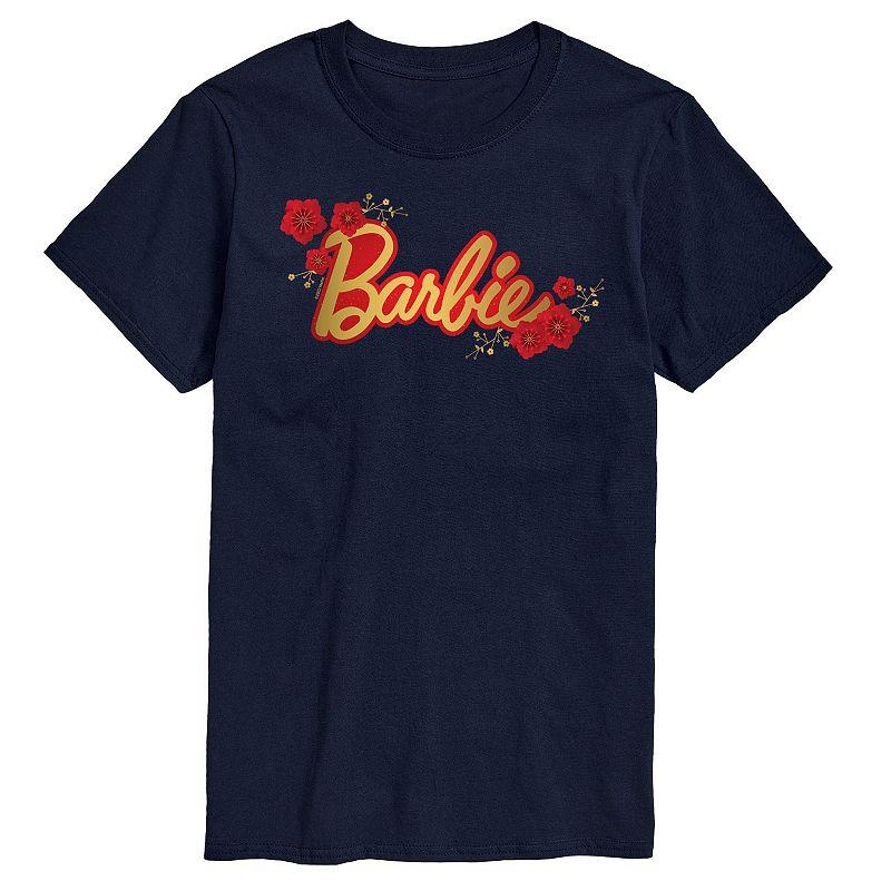 Big & Tall Barbie® Logo Red Floral Graphic Tee, Men's,  Product Image