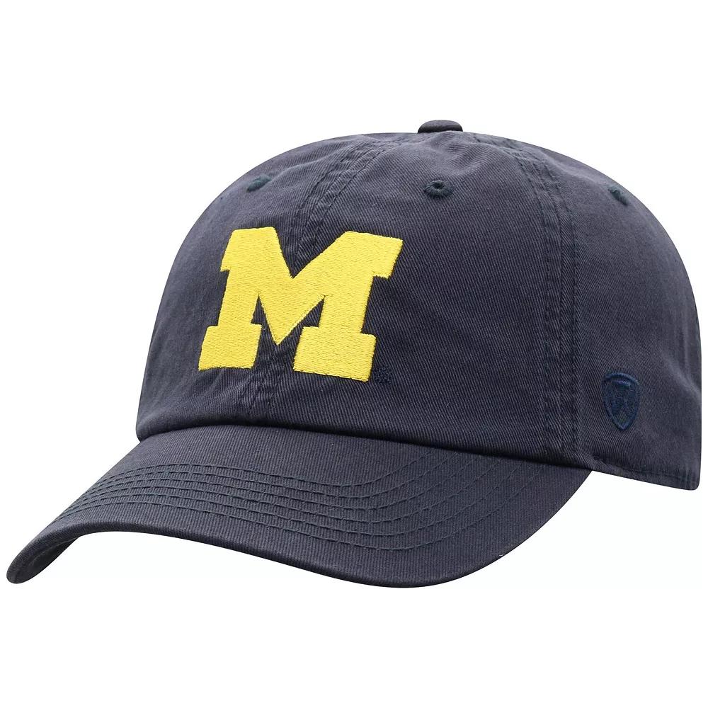 Men's Top of the World Navy Michigan Wolverines Team Logo Washed Adjustable Hat, Blue Product Image