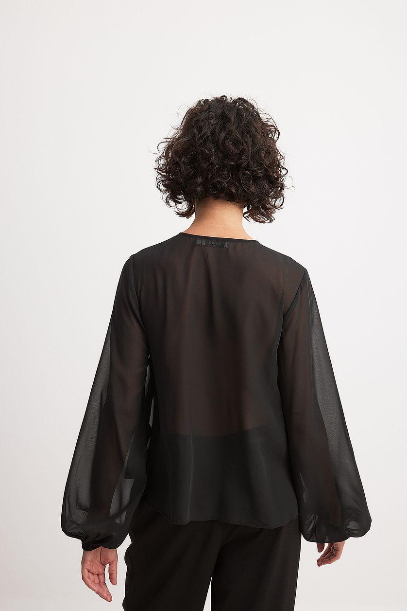 Tie Detail Balloon Sleeve Blouse Product Image