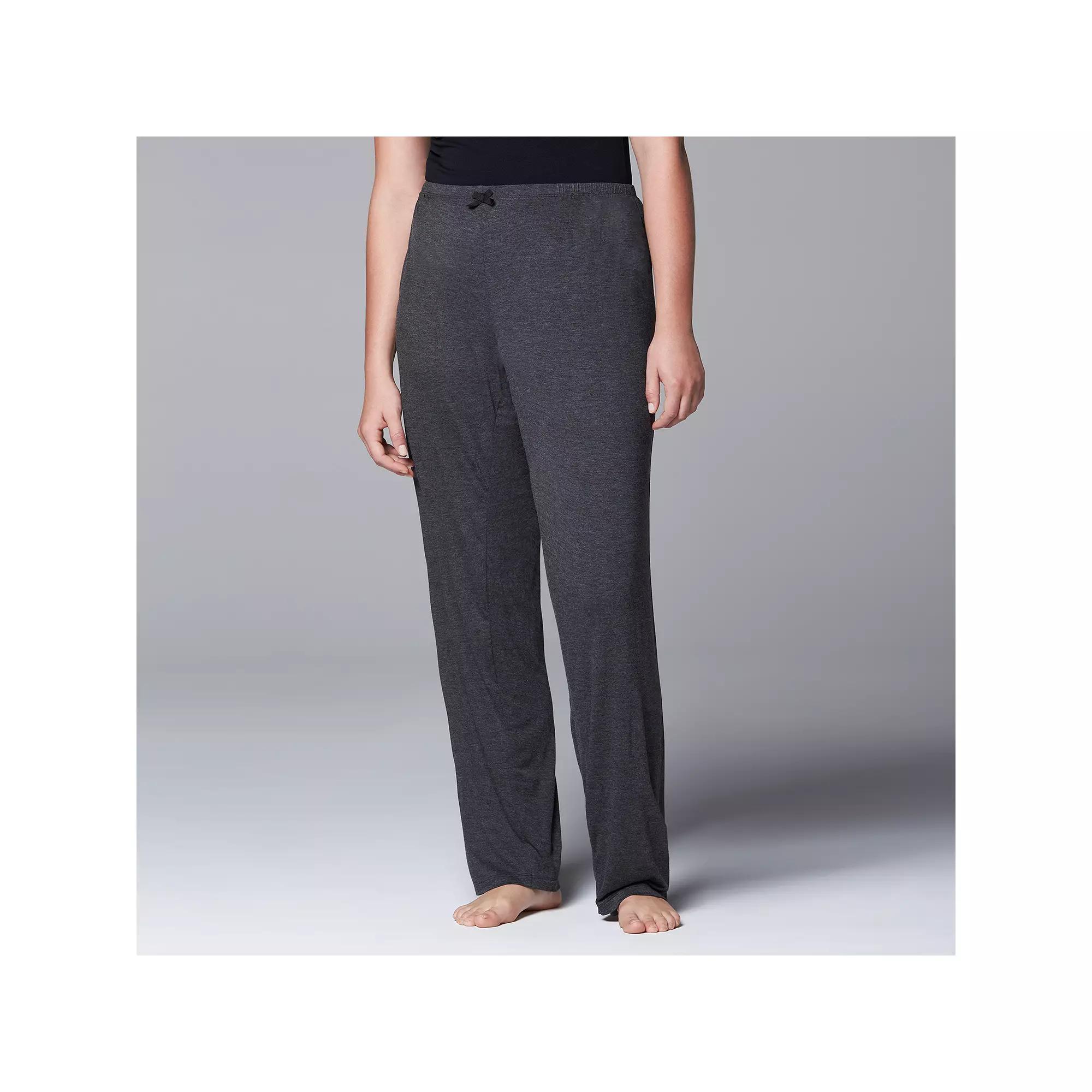 Plus Size Simply Vera Vera Wang Pajamas: Basic Luxury Pajama Pants, Women's, Size: 3XL, Grey Coal Product Image