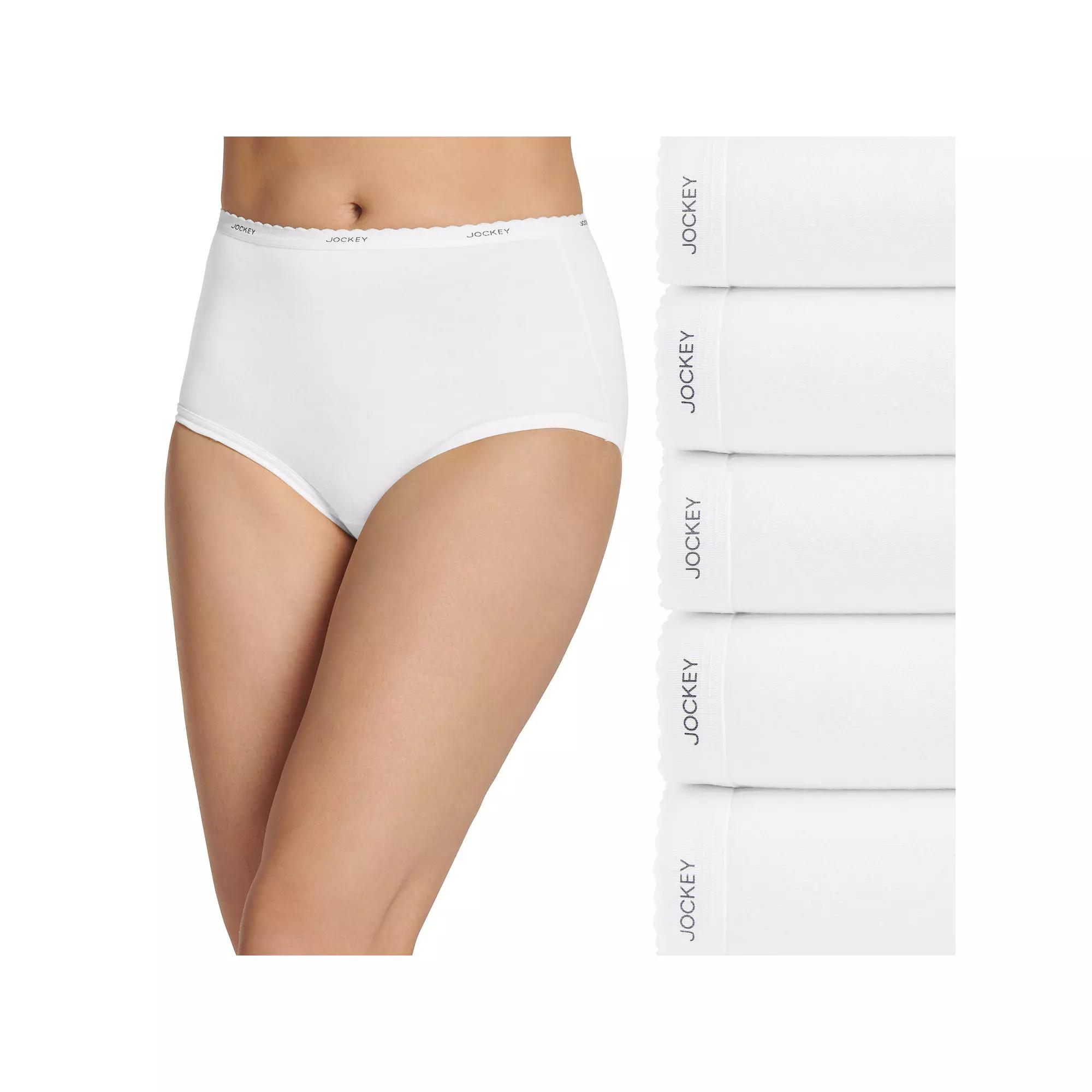 Women's Jockey® Classic 5-Pack Cotton Brief Panty Set 1743, White Product Image
