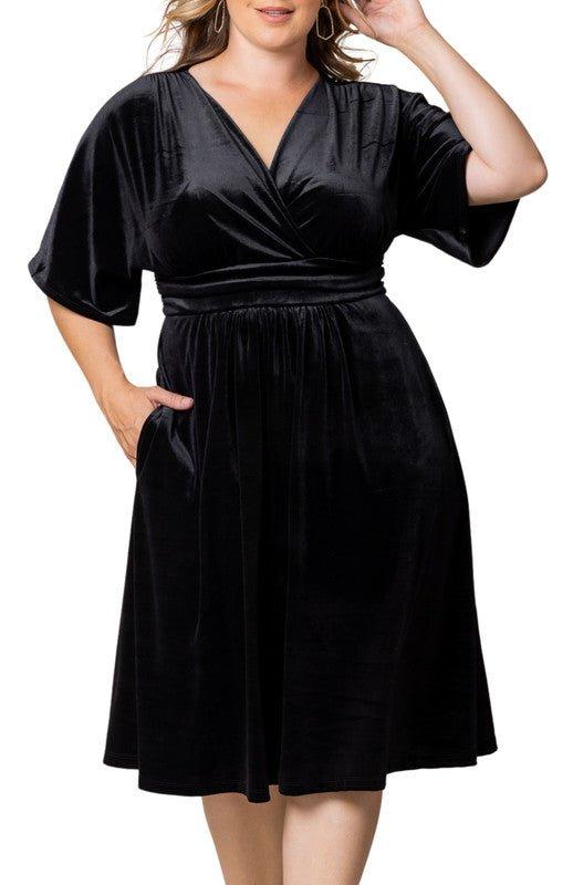 Angelic Velvet Midi Cocktail Dress - Plus Product Image