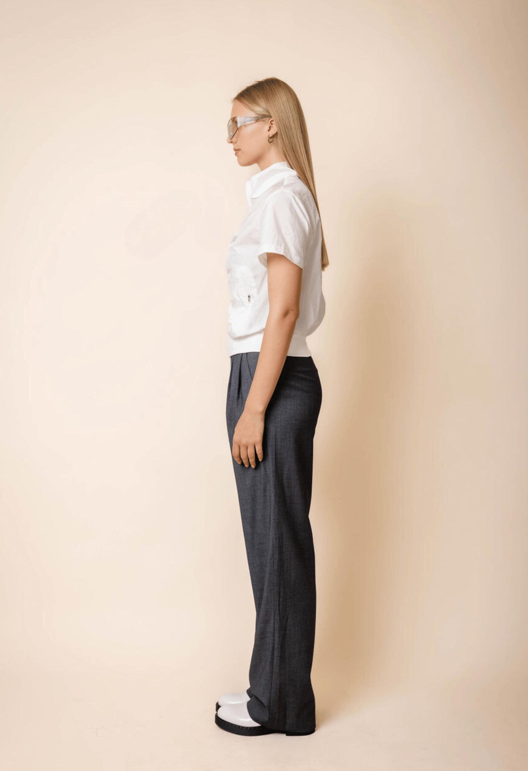 Criss Cross Dress Pant in Charcoal Product Image