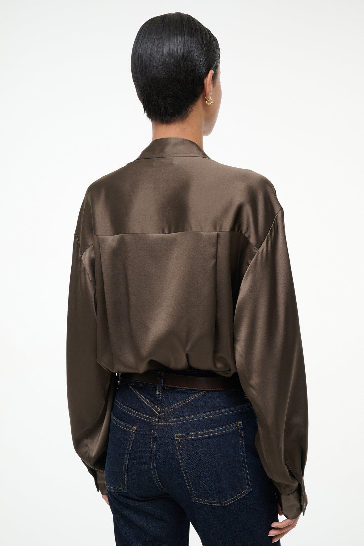 EVE SILK BODYSUIT | TAUPE Product Image