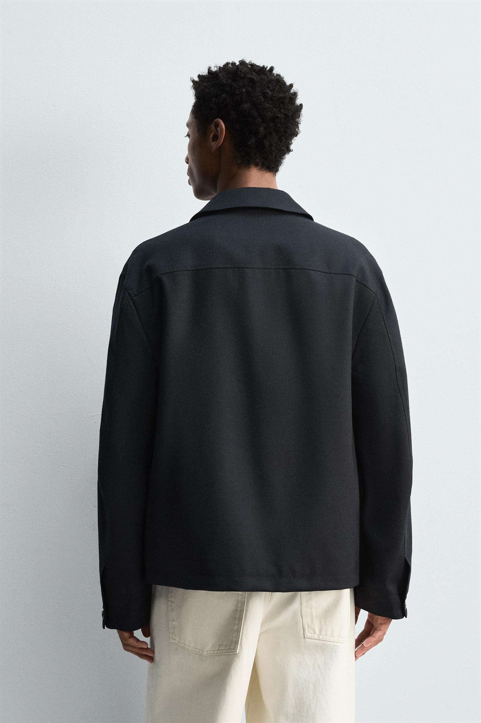 WOOL ZIP-UP OVERSHIRT Product Image