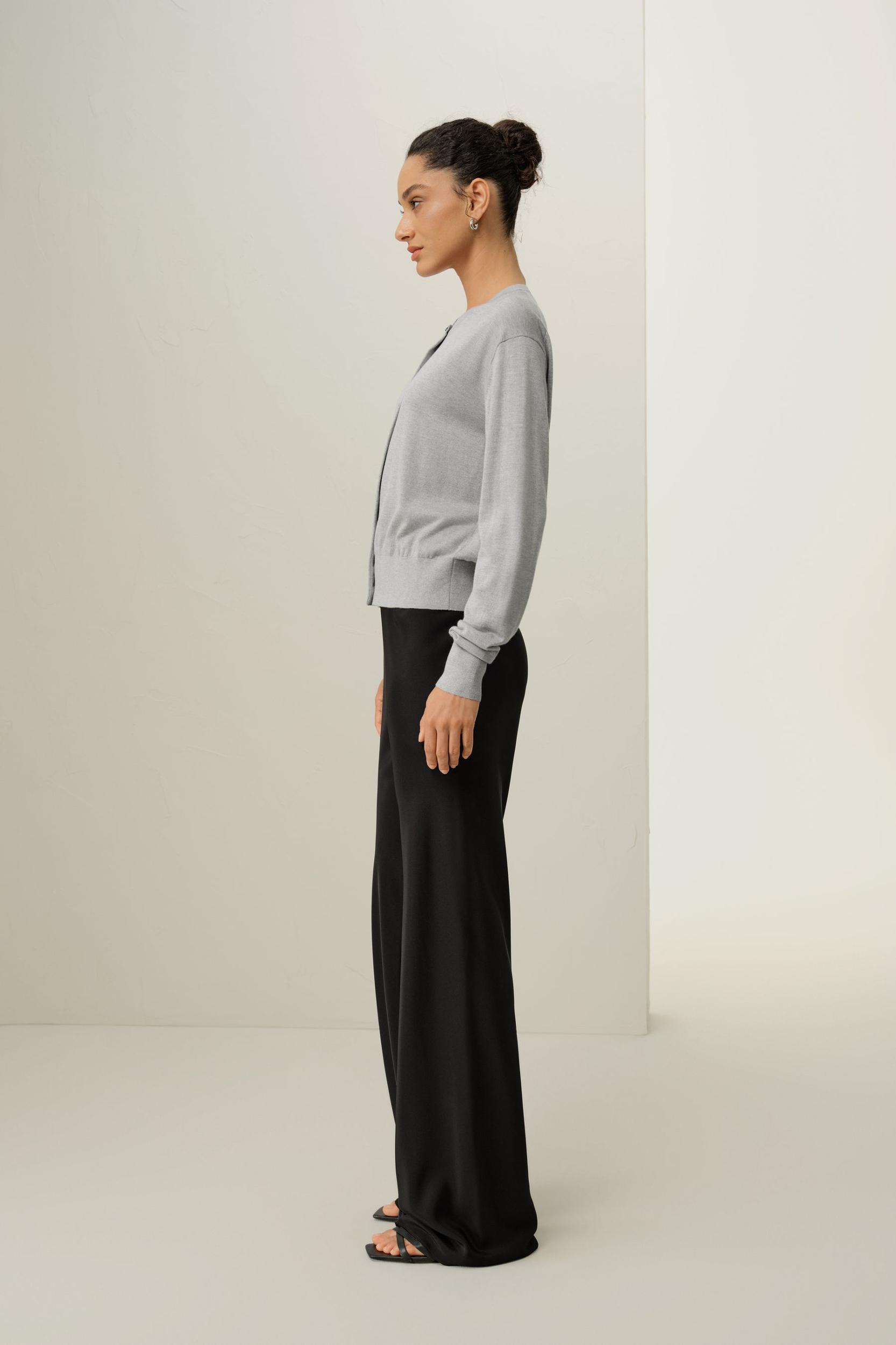 Round-neck Silk Cashmere Cardigan Product Image