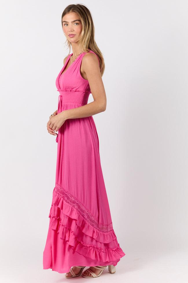 Lucky To Have You Pink Sleeveless Maxi Dress SALE Product Image