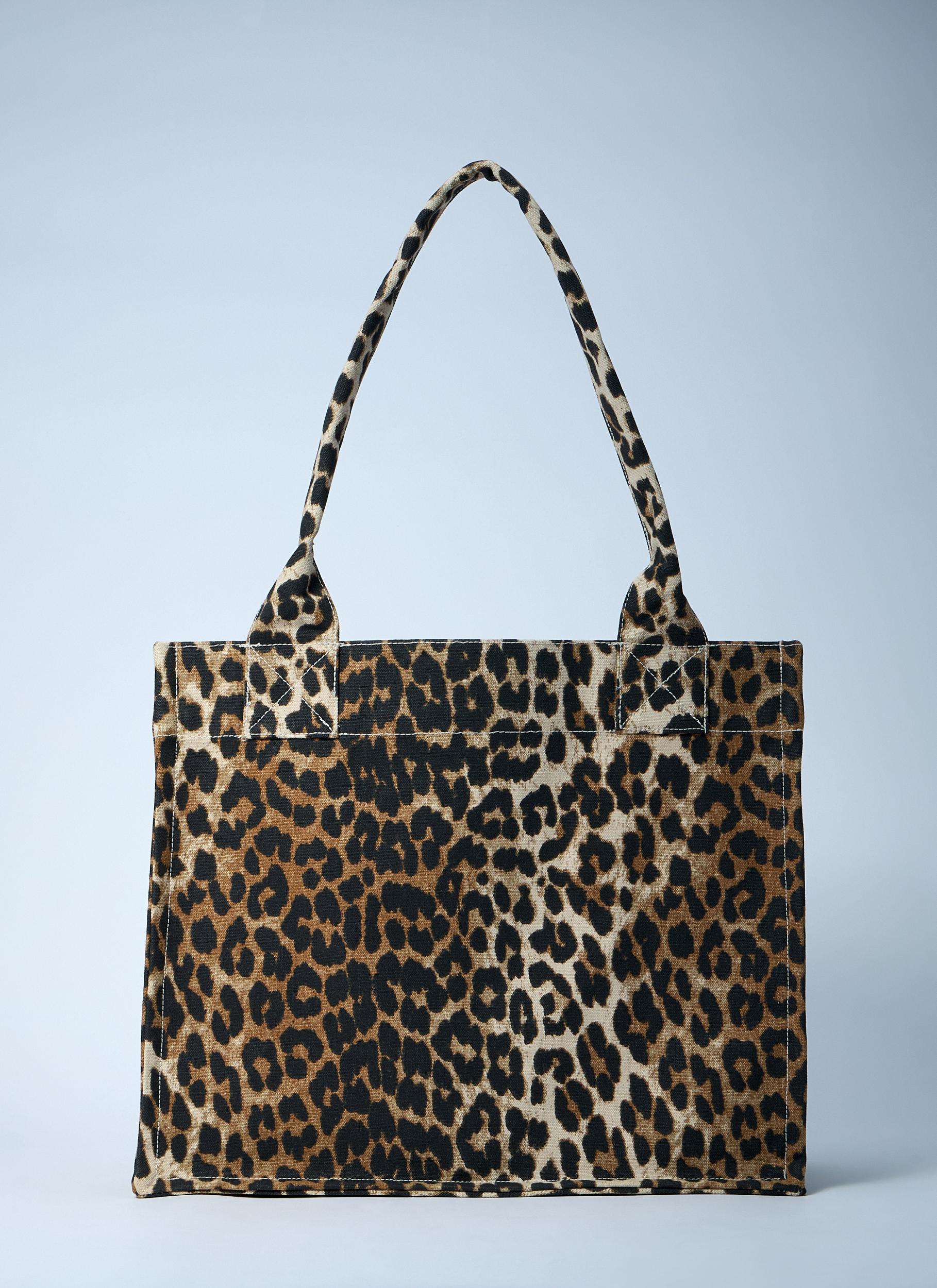 large leopard-print canvas tote bag Product Image