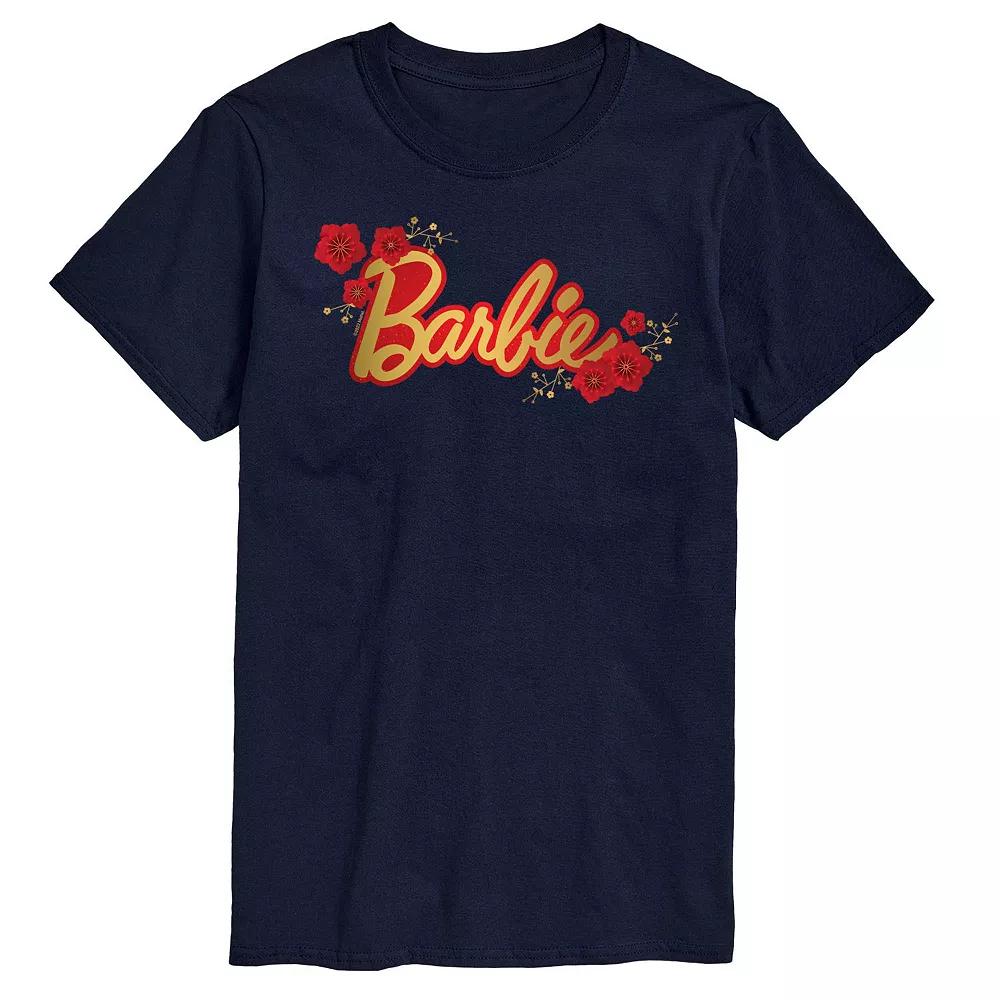 Big & Tall Barbie® Logo Red Floral Graphic Tee, Men's,  Product Image