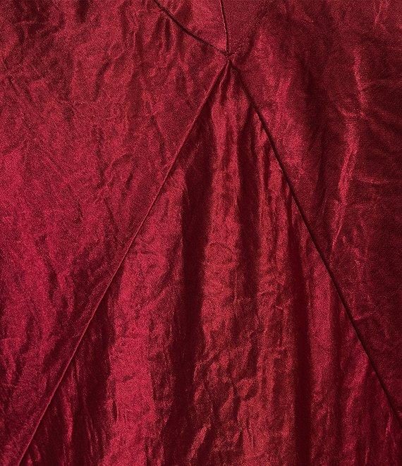 Eileen Fisher Textured Satin V-Neck Sleeveless Midi Dress Product Image