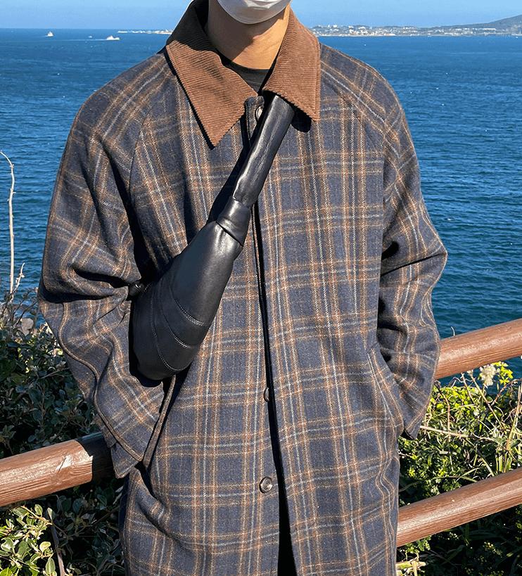 RT No. 3284 CORDUROY COLLAR PLAID COAT JK Product Image