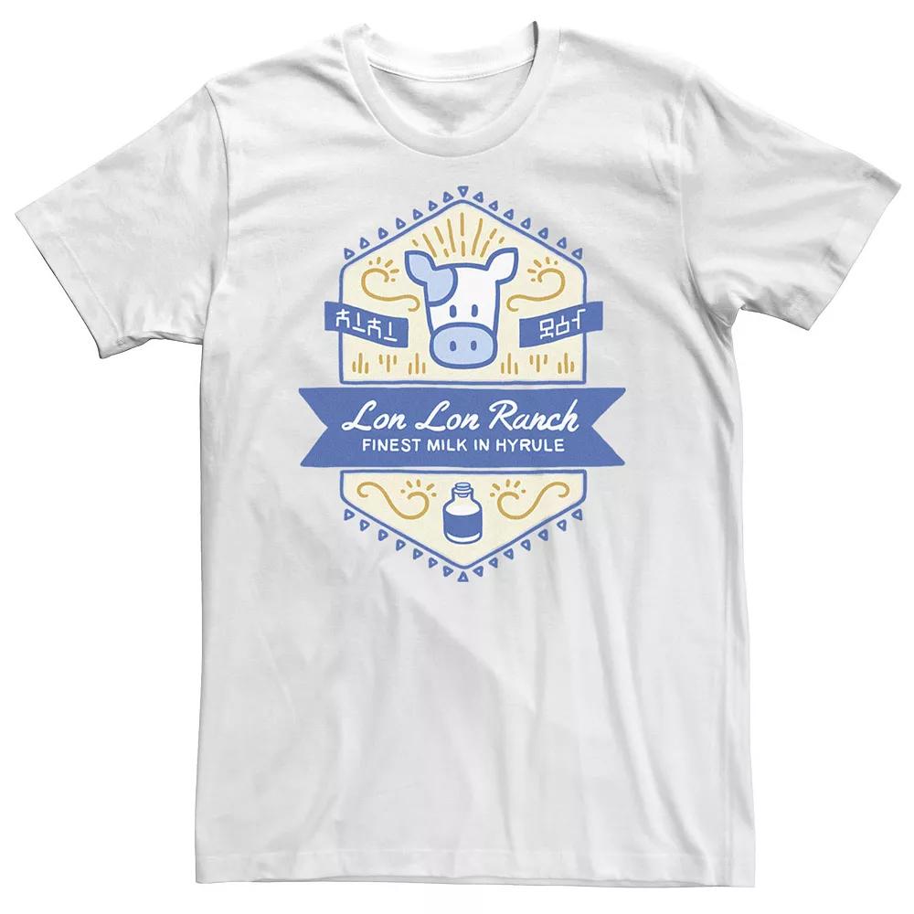 Big & Tall The Legend Of Zelda Lon Lon Ranch Finest Milk In Hyrule Tee, Men's, Size: XL Tall, White Product Image