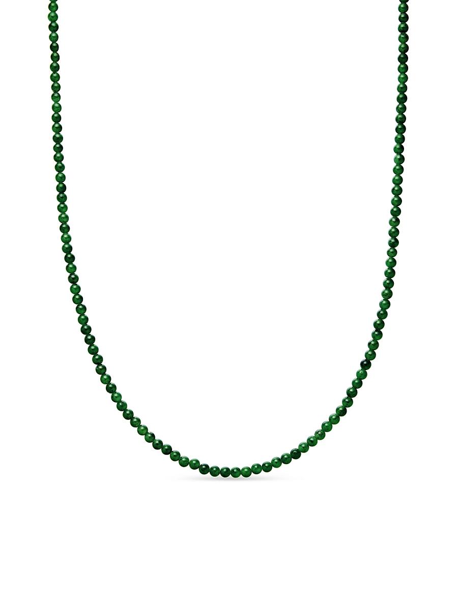 Mens Spiritual Beads Necklace with Nephrite Jade and 18K Yellow Gold Product Image