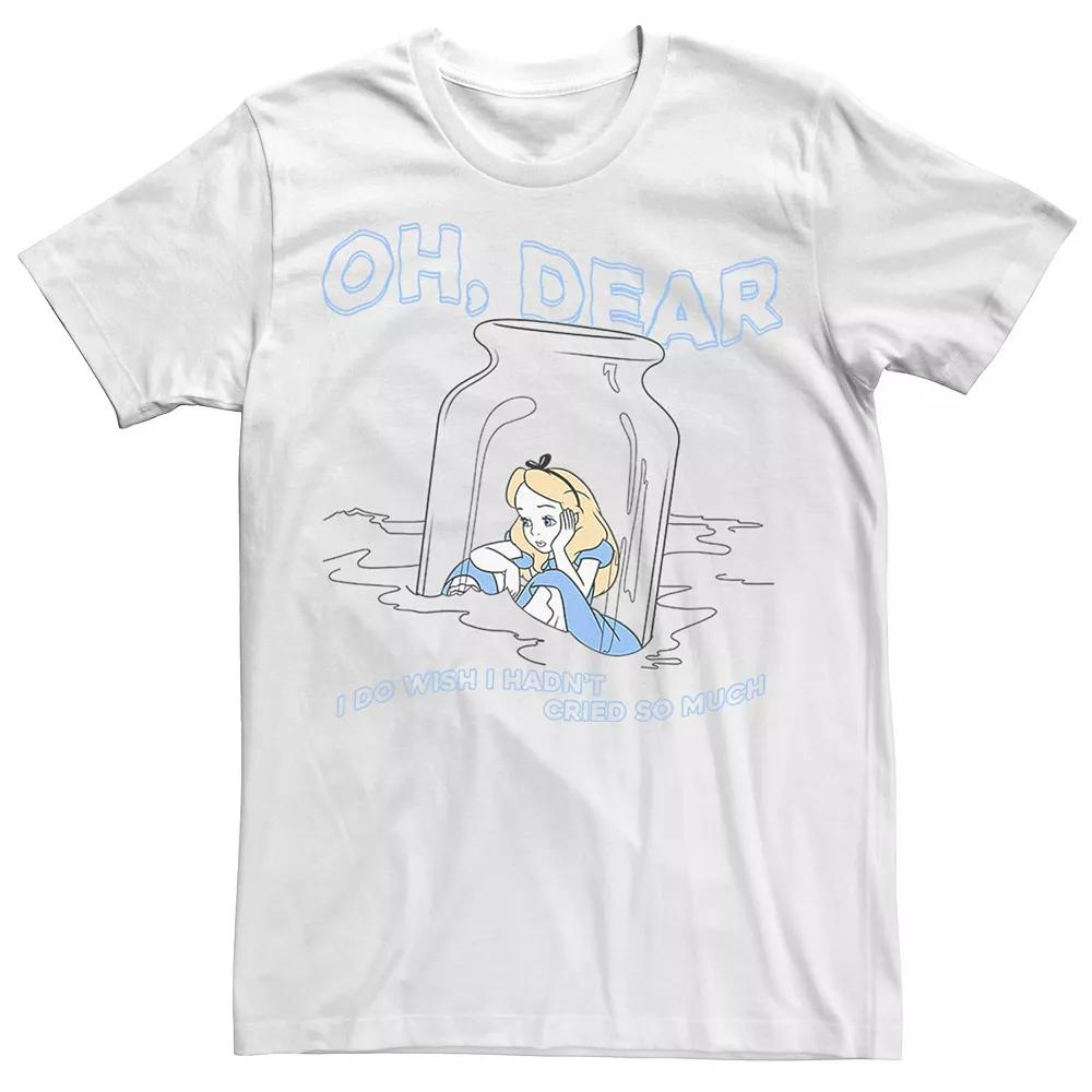 Disney's Alice In Wonderland "I Do Wish I Hadn't Cried So Much" Men's Tee, Size: Small, White Product Image