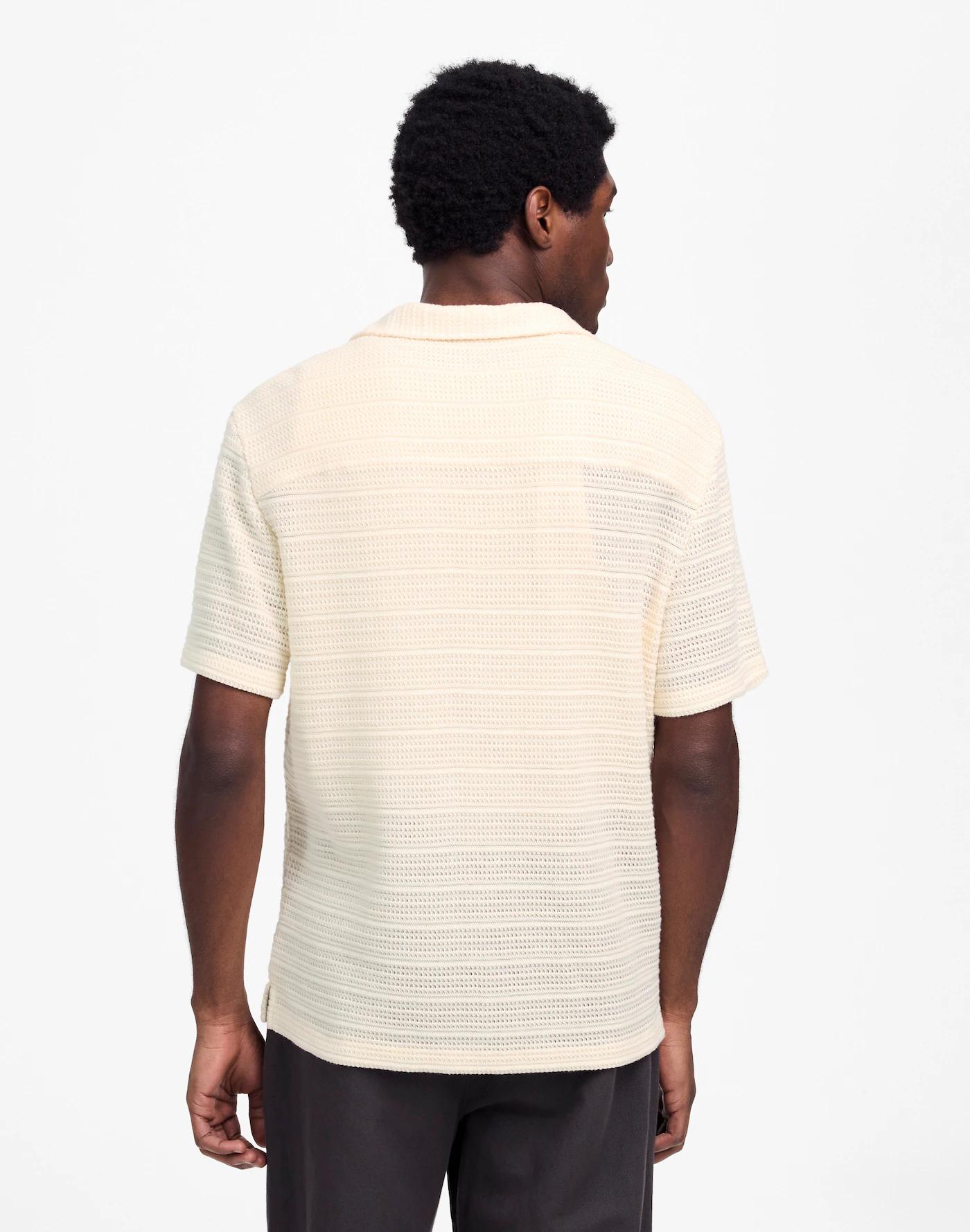 Jacquard-Knit Short-Sleeve Button-Up Shirt Product Image