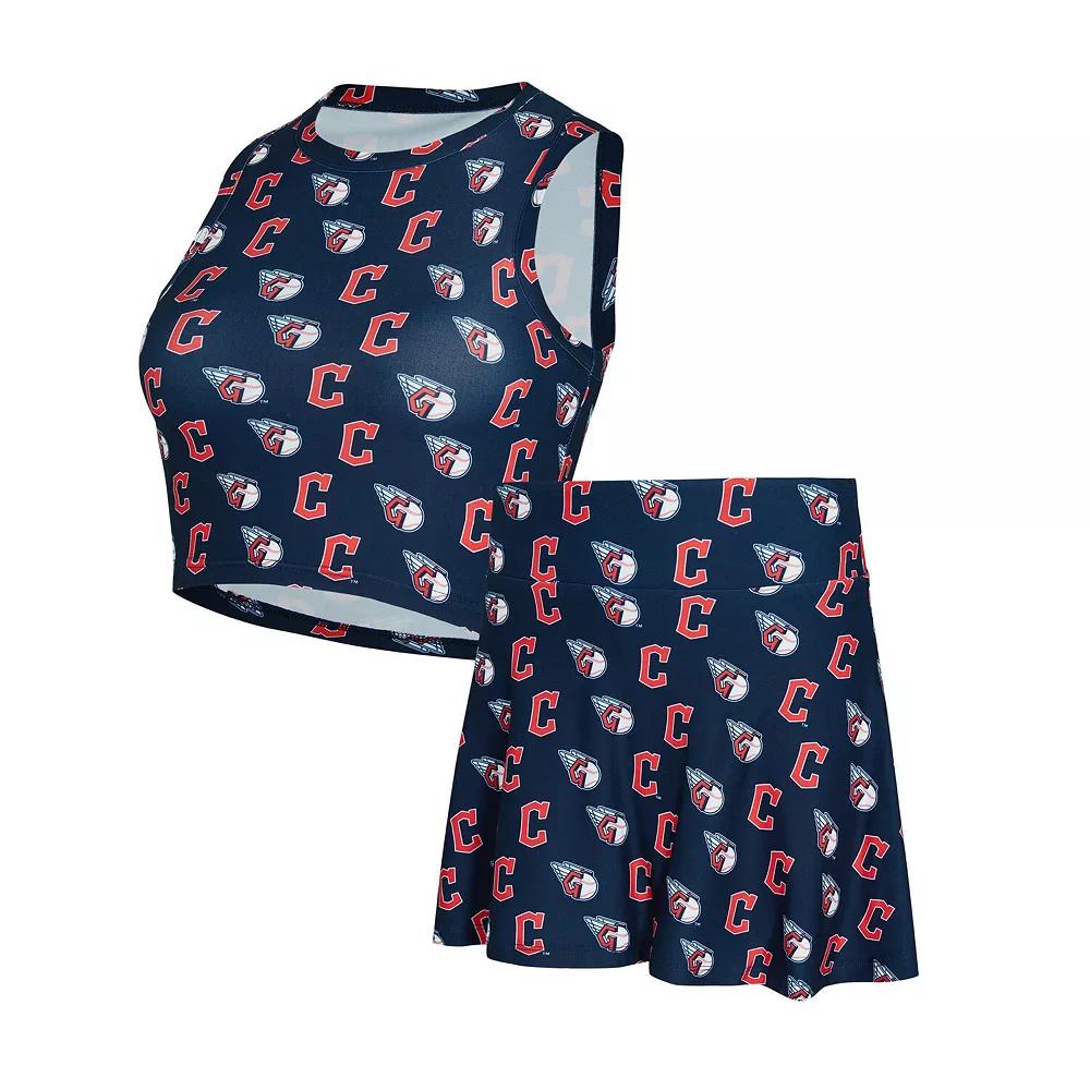 Women's Concepts Sport Navy Cleveland Guardians Knit Tank Top & Skort Set,  Product Image