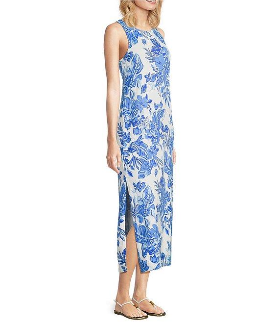 Lilly Pulitzer x Saint James Maxine Soleil Floral Print Round Neck Sleeveless Midi Dress Product Image