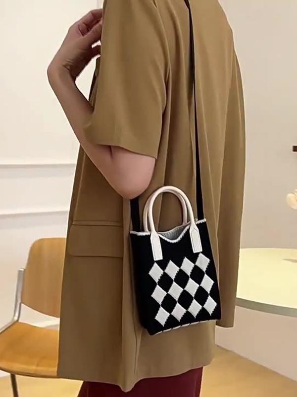 Houndstooth Split-Joint Bags Crossbody Bags Handbags Product Image