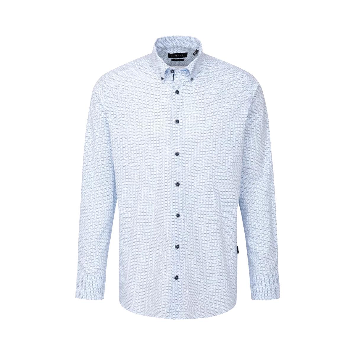 Bugatti Easy Care Long Sleeve Blue Shirt Product Image