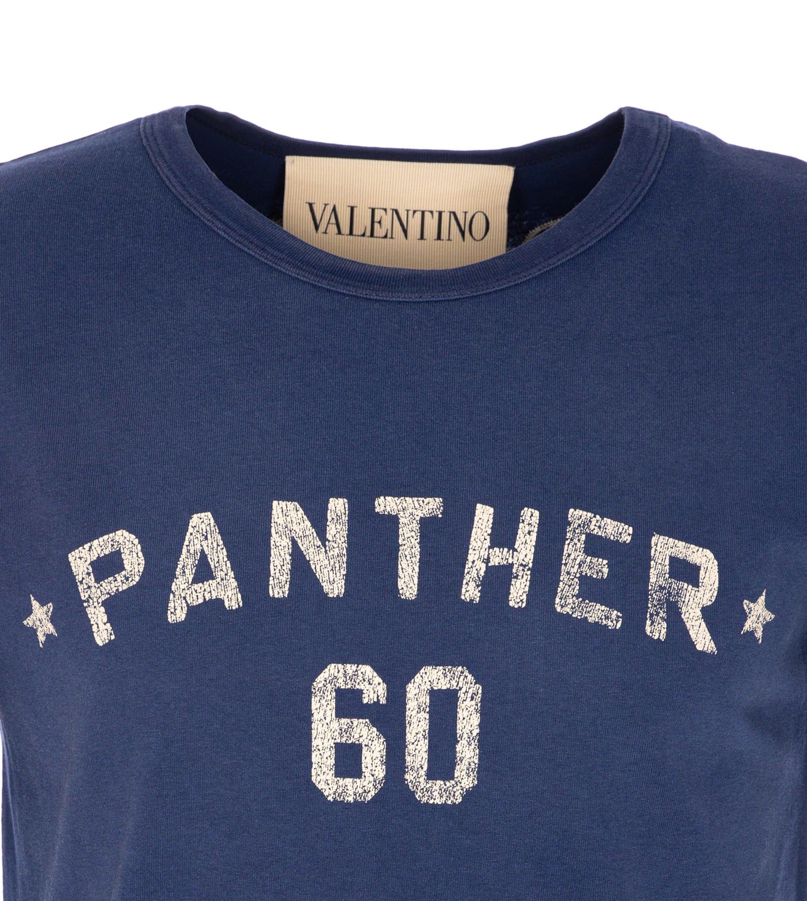VALENTINO Garavani Navy Cotton T-shirt In Blue Product Image