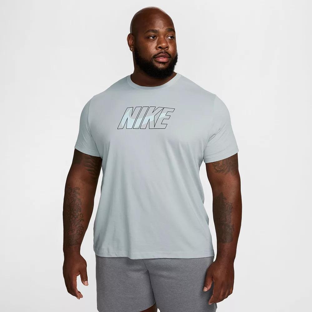 Men's Nike Dri-FIT Fitness Logo T-Shirt, Size: Large, Dark Gray Grey Product Image