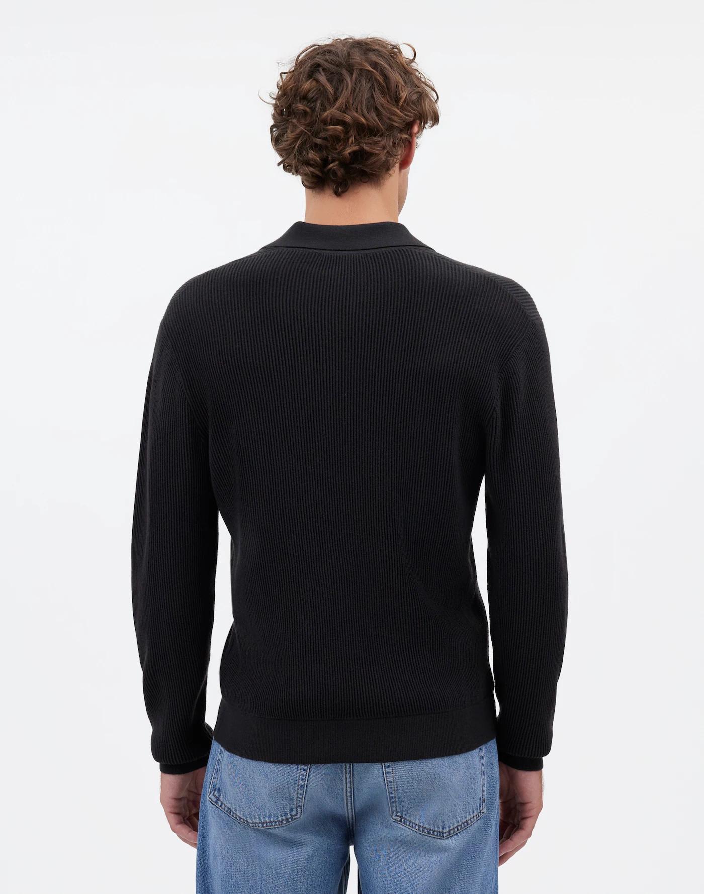 Johnny-Collar Sweater Polo Shirt in Merino Wool Product Image