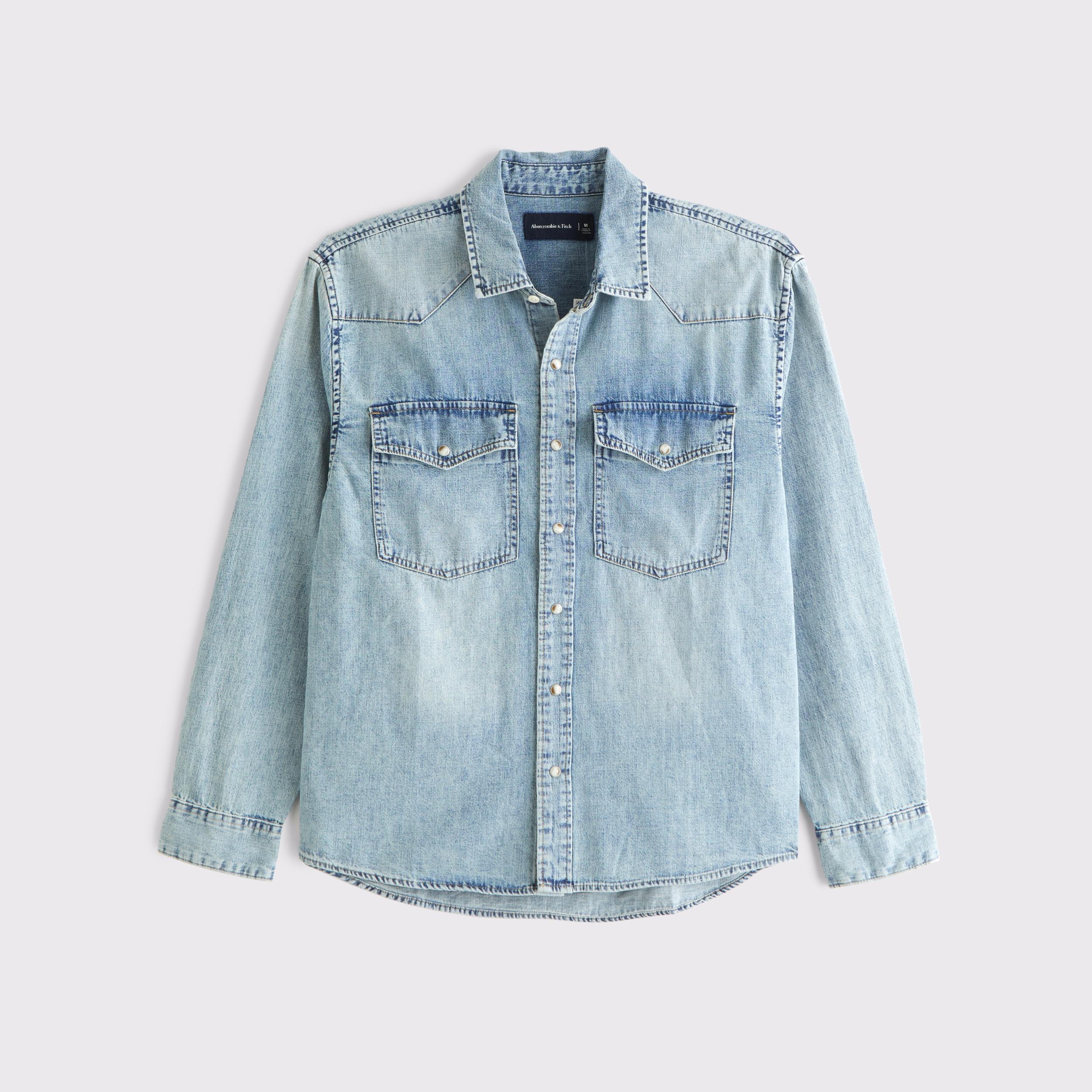 Denim Button-Up Shirt Product Image