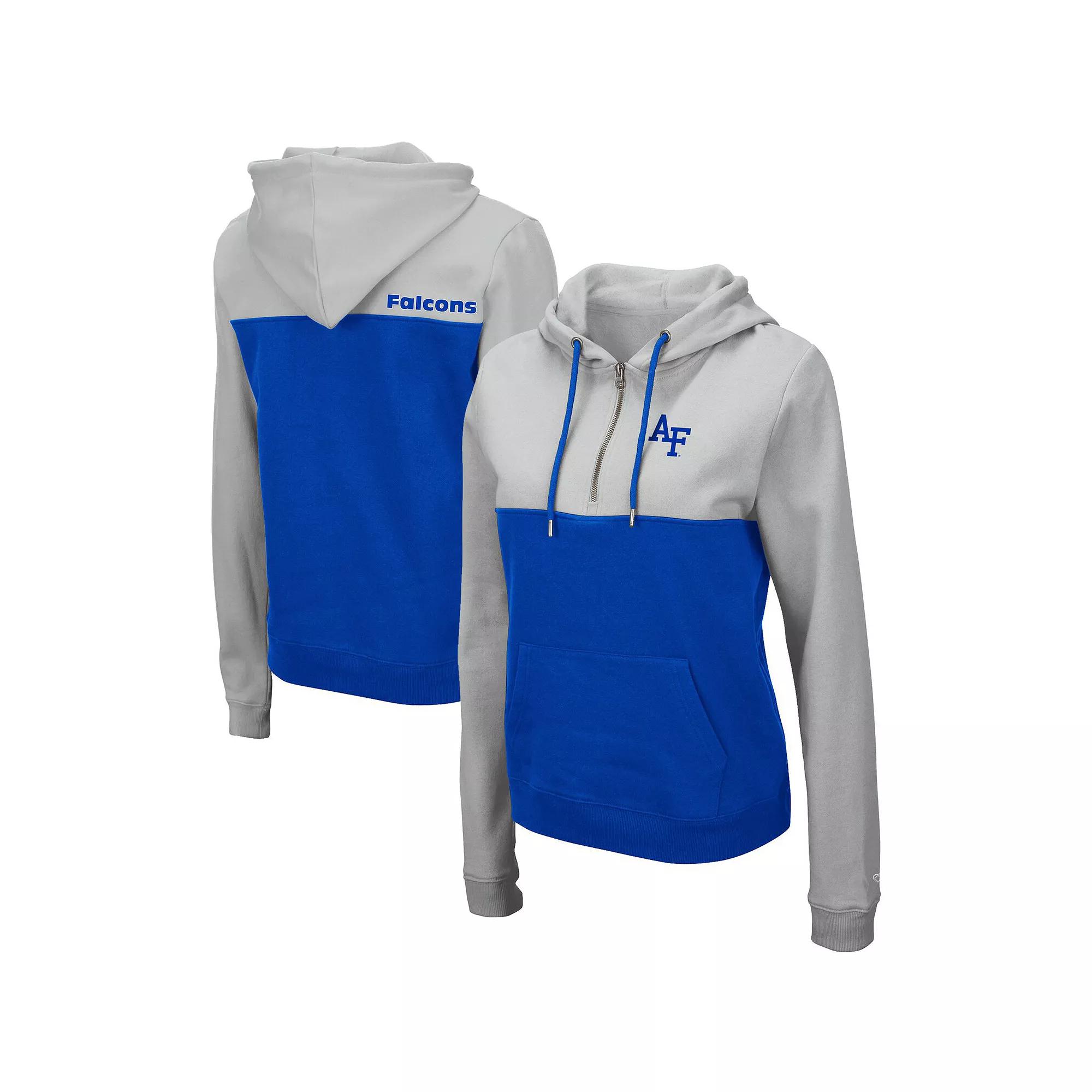 Women's Colosseum Gray/Royal Air Force Falcons Aidan Lightweight Half-Zip Hoodie, Size: XL, Afa Grey Product Image