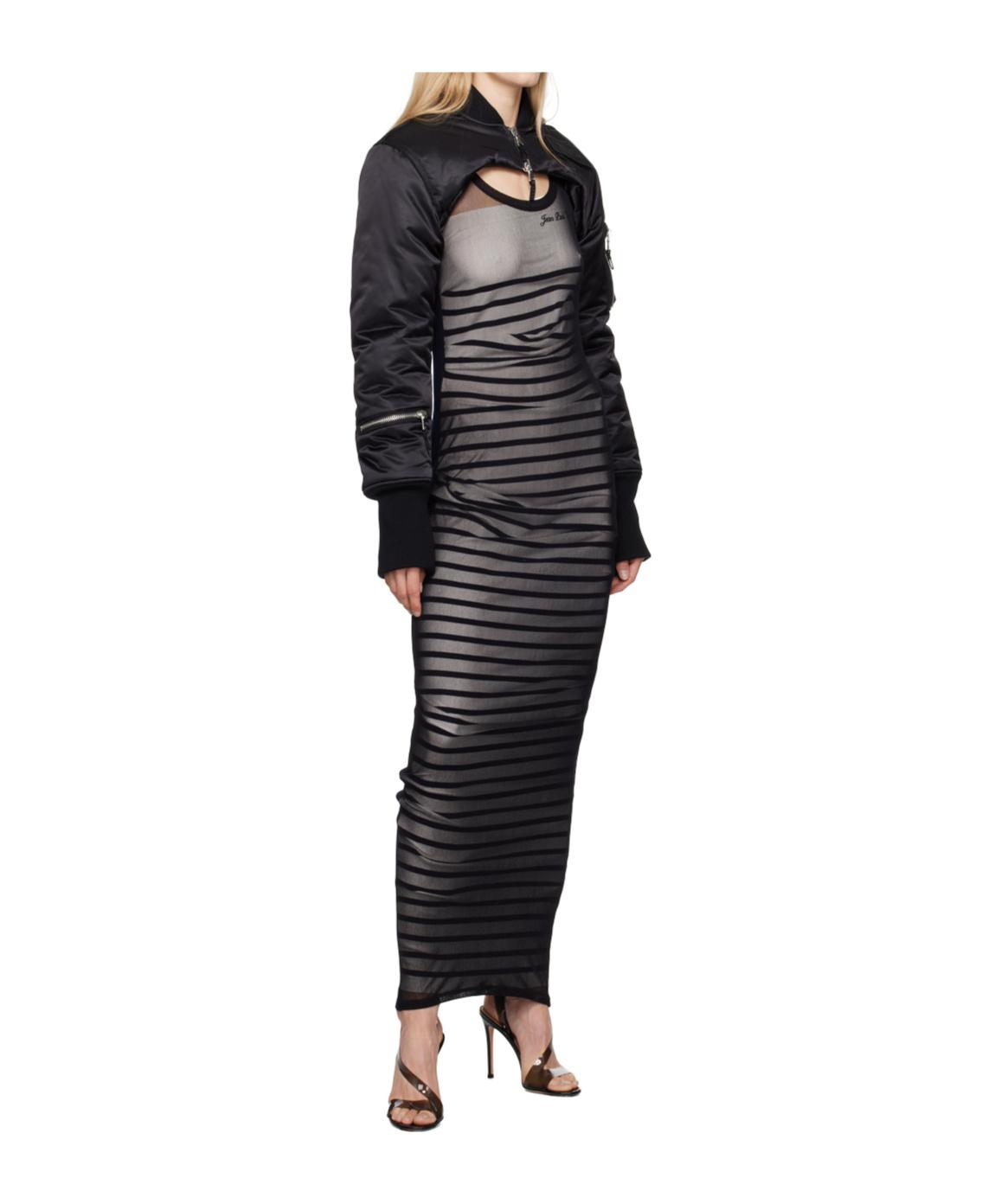 Black & Navy 'The Bi-Material Marinière' Maxi Dress Product Image
