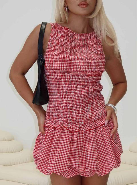 Radiostar Shirred Mini Dress Red Product Image