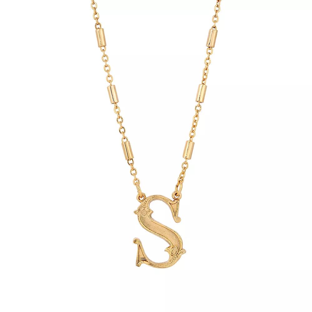 1928 Gold Tone Initial Necklace, Womens, Yellow W Product Image