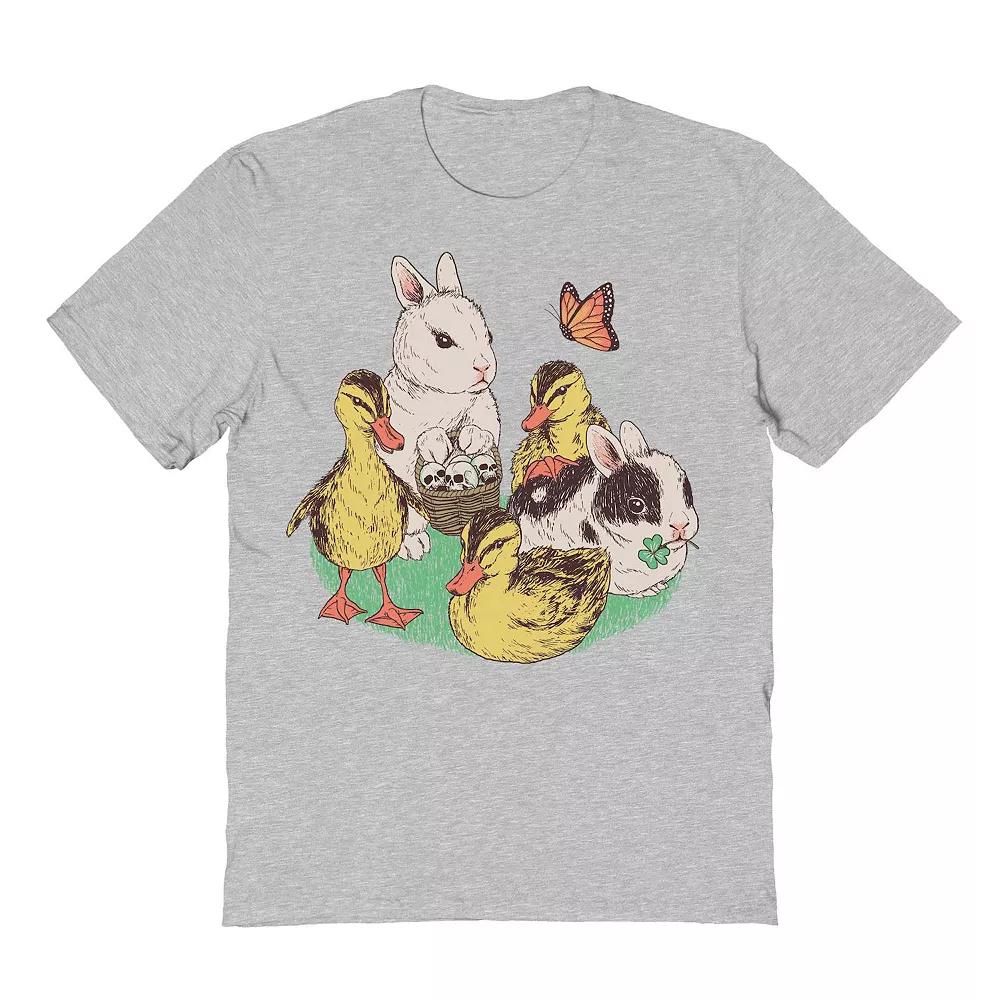 Men's Bunnies and Duckies Easter Graphic Tee, Size: Large, Sport Gray Product Image
