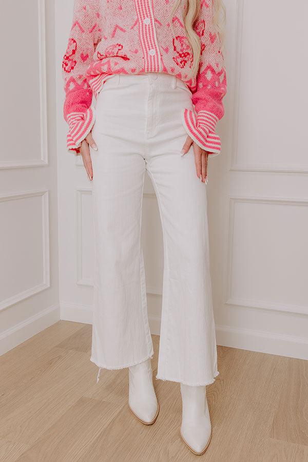 The Chloe Midrise Wide Leg Jean in White Product Image
