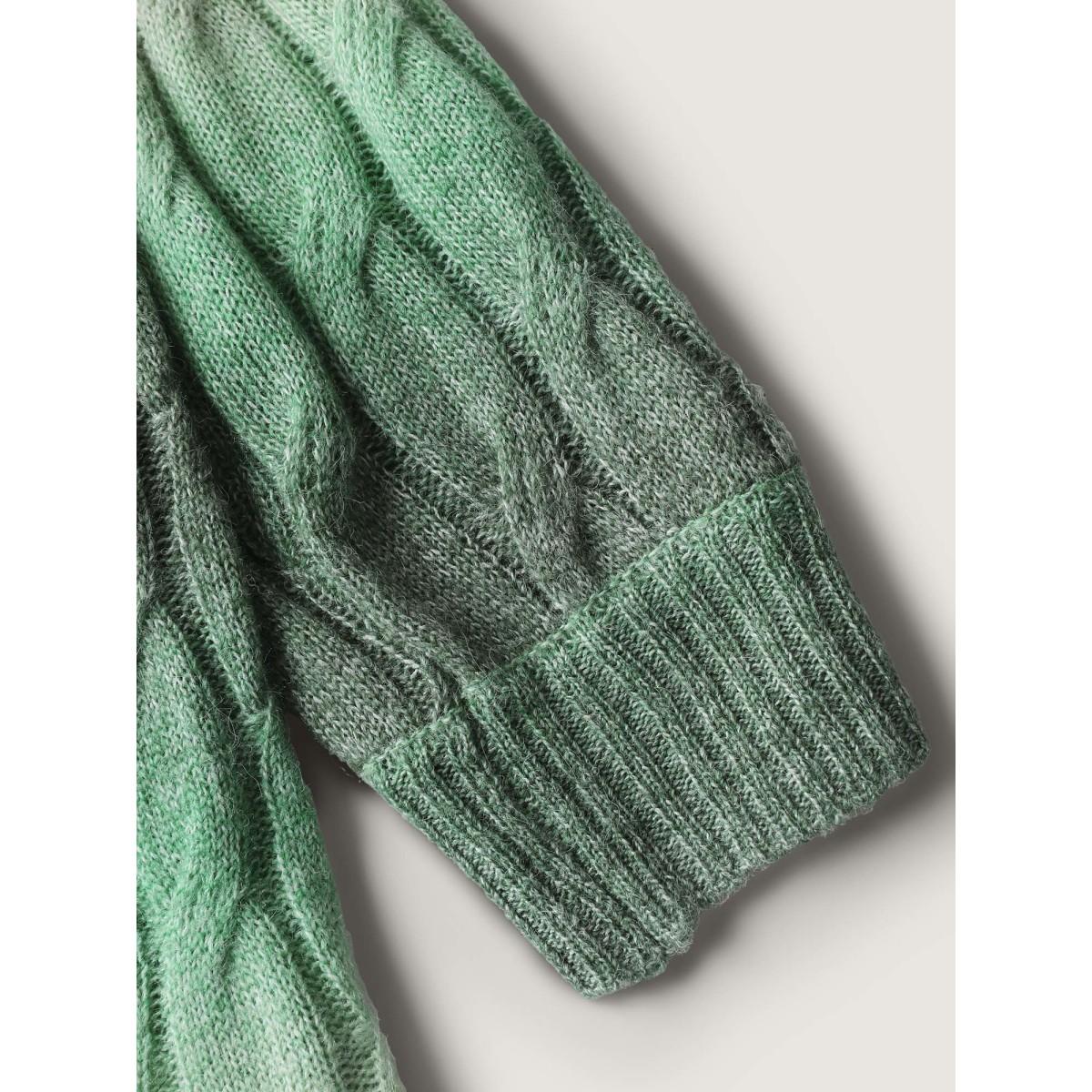 Plus Size Color Gradient Textured Button Knit Cardigan Moss Women Playful Loose Long Sleeve Casual Cardigans BloomChic 28/5X Product Image