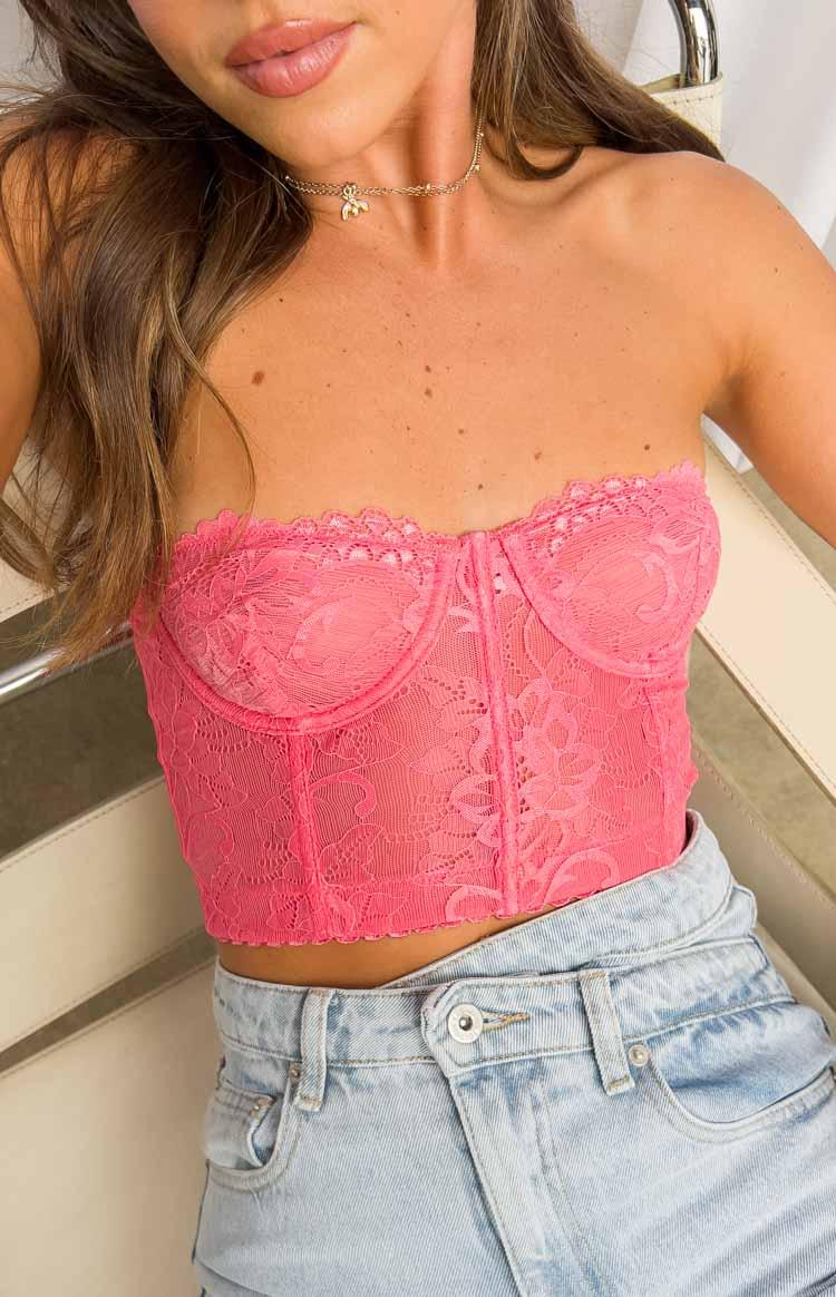 Tiarna Pink Lace Corset Top Product Image