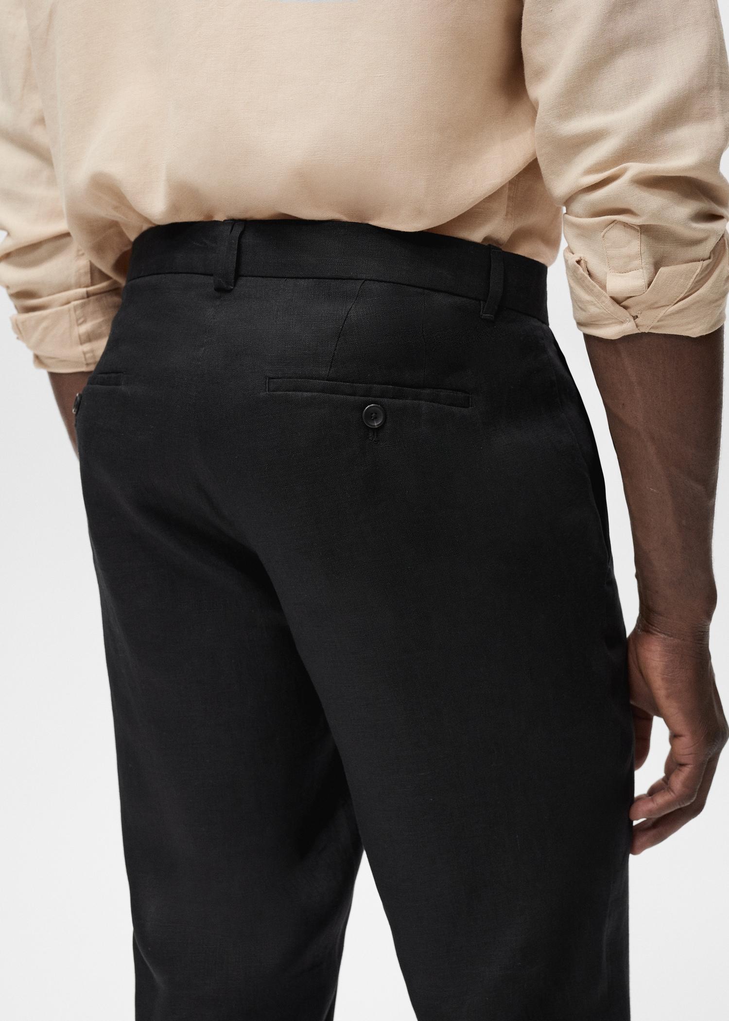 Slim-fit 100% linen pants - Men | MANGO USA Product Image