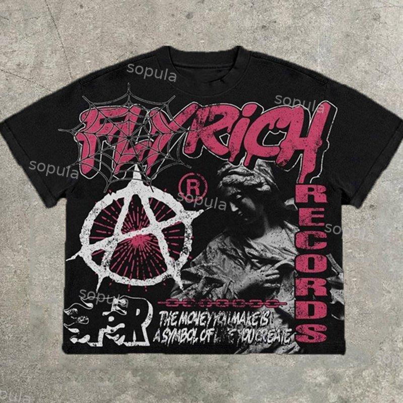 Y2k Vintage Flyrich 2019 World Graphic Cotton T-Shirt Product Image