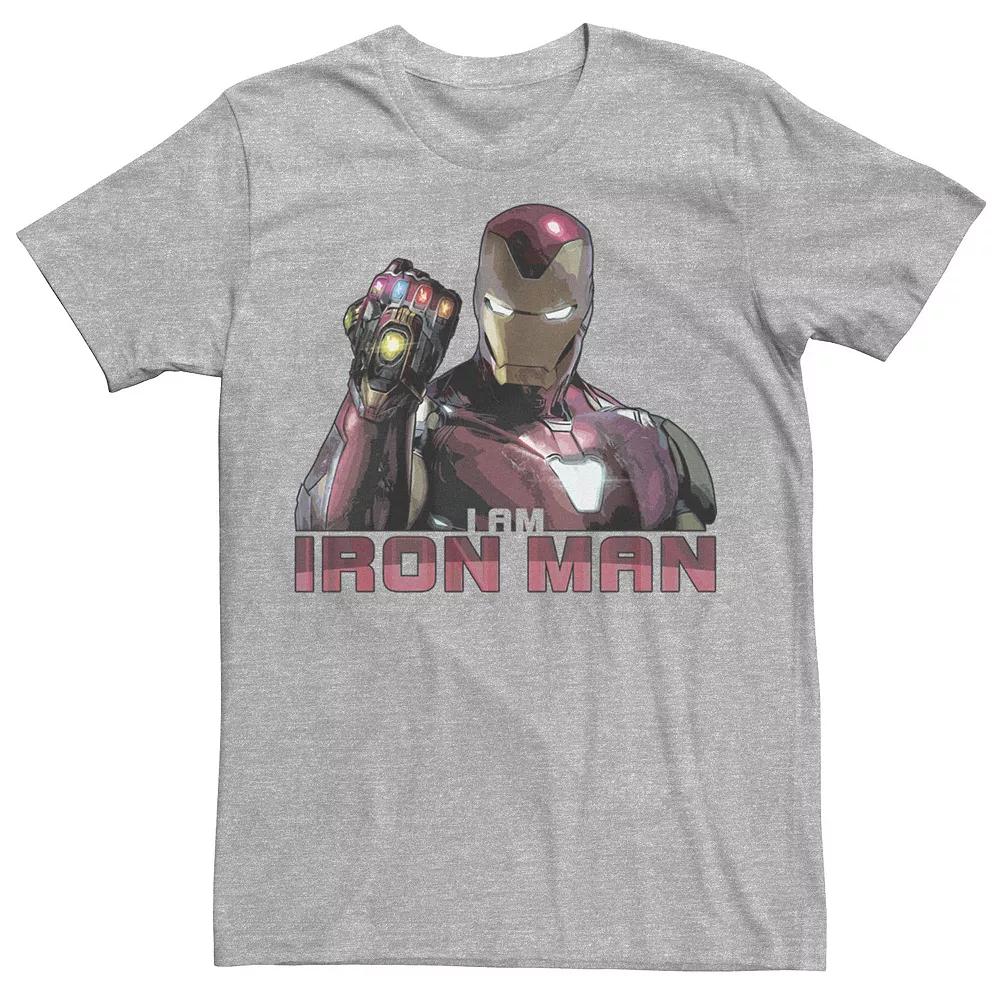 Men's Marvel Avengers Endgame I Am Iron Man Movie Quote Portrait Graphic Tee,  Product Image