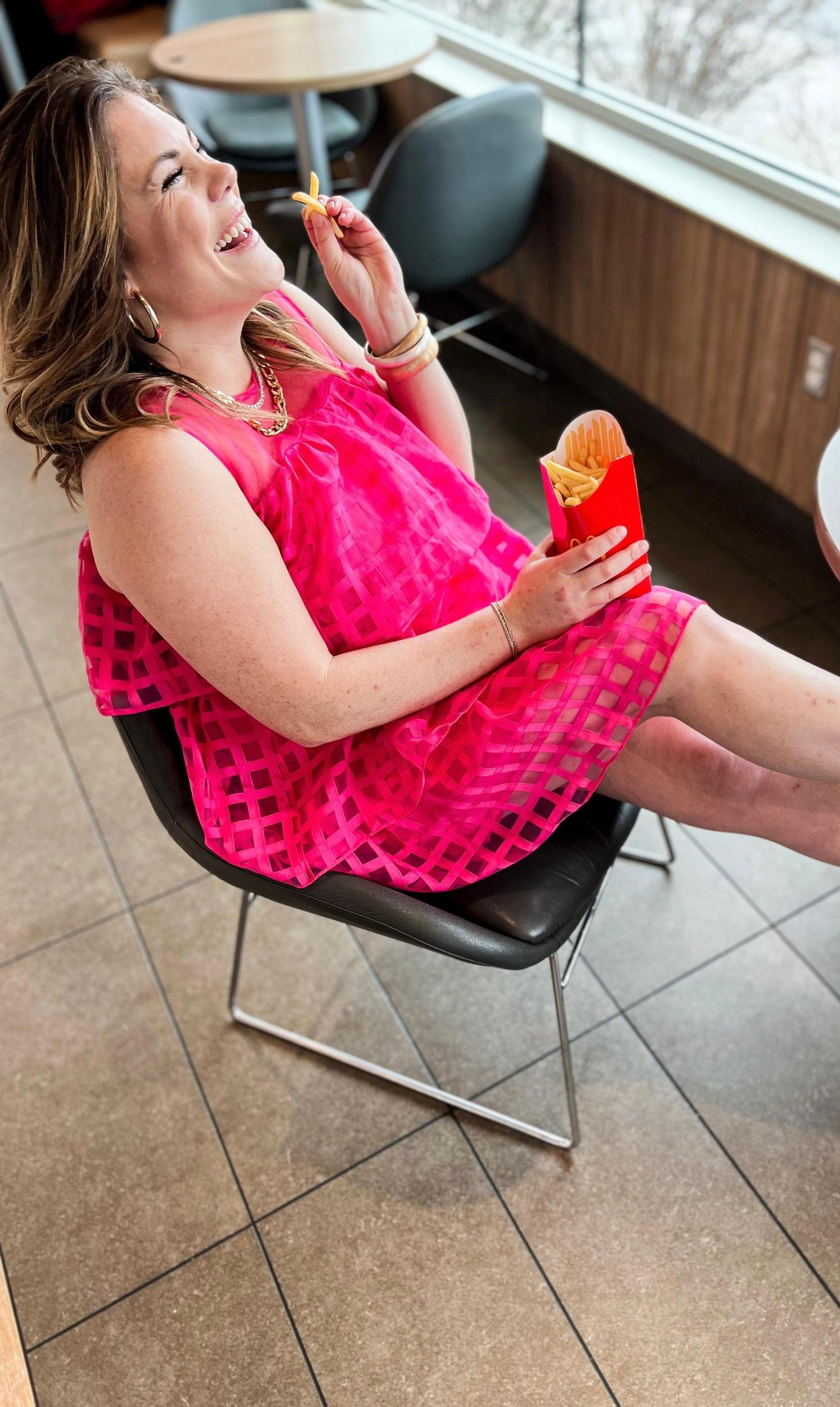 Molly Hot Pink Organza Dress Product Image