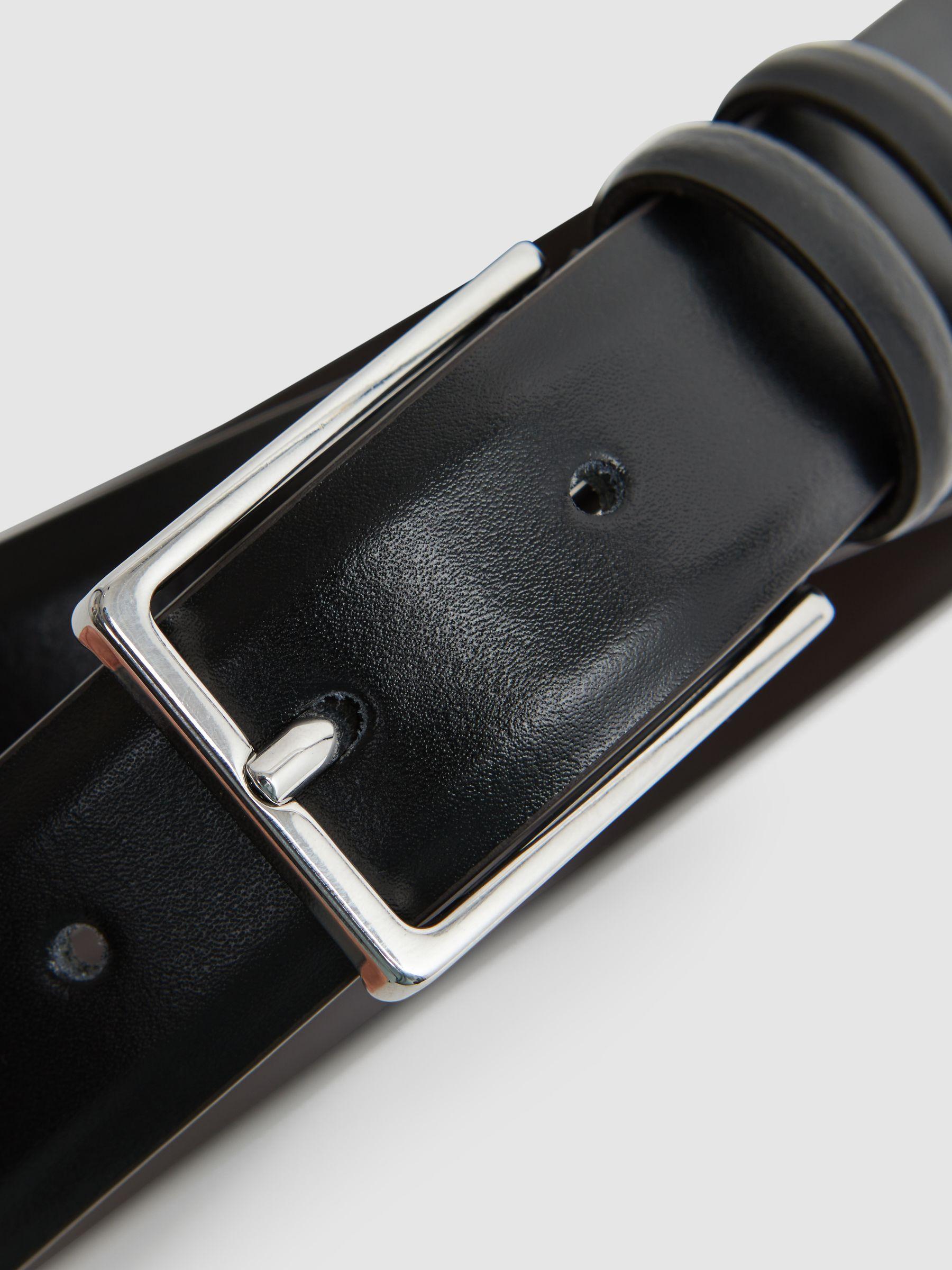 Smooth Leather Belt in Black Product Image