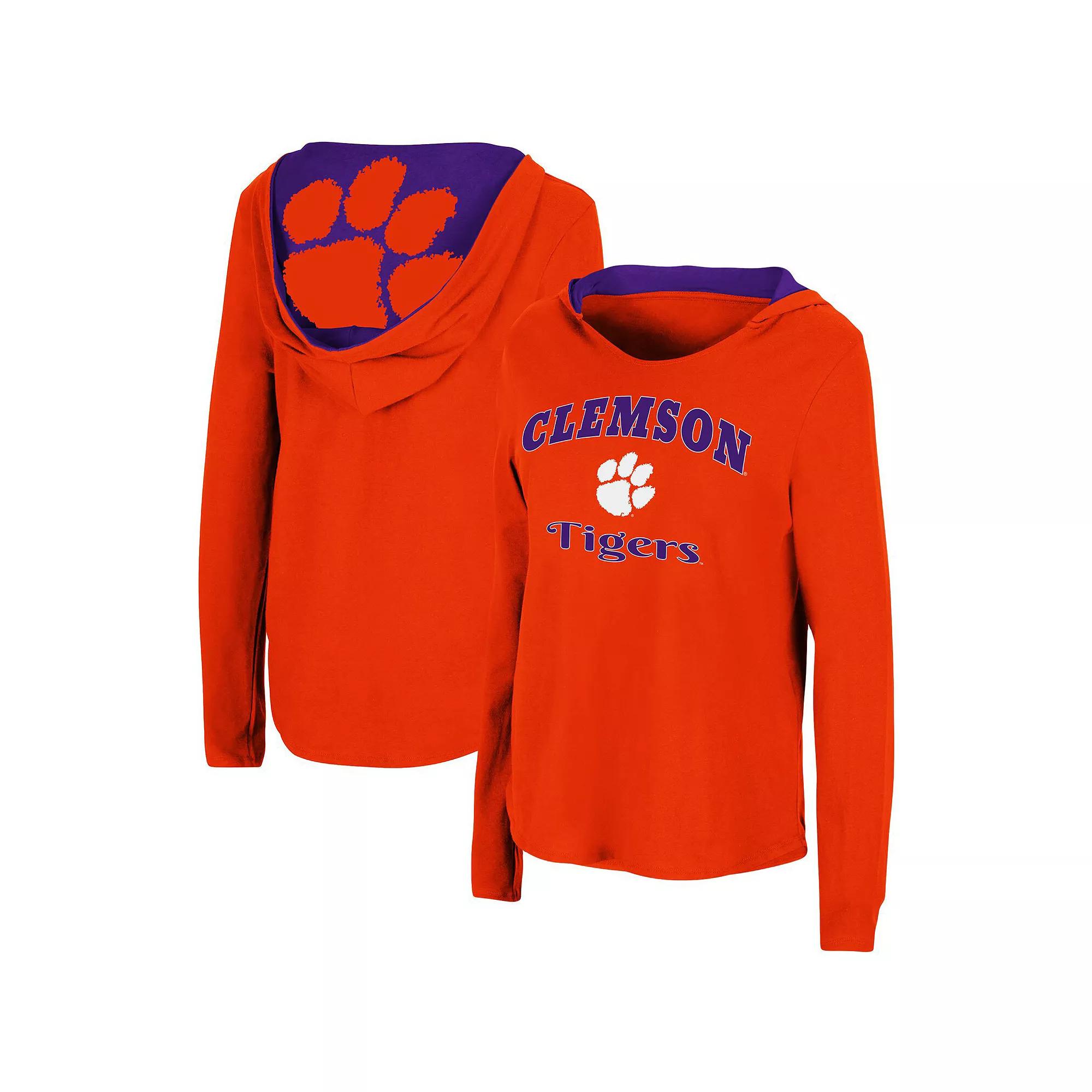 Women's Colosseum Orange Clemson Tigers Catalina Hoodie Long Sleeve T-Shirt,  Product Image