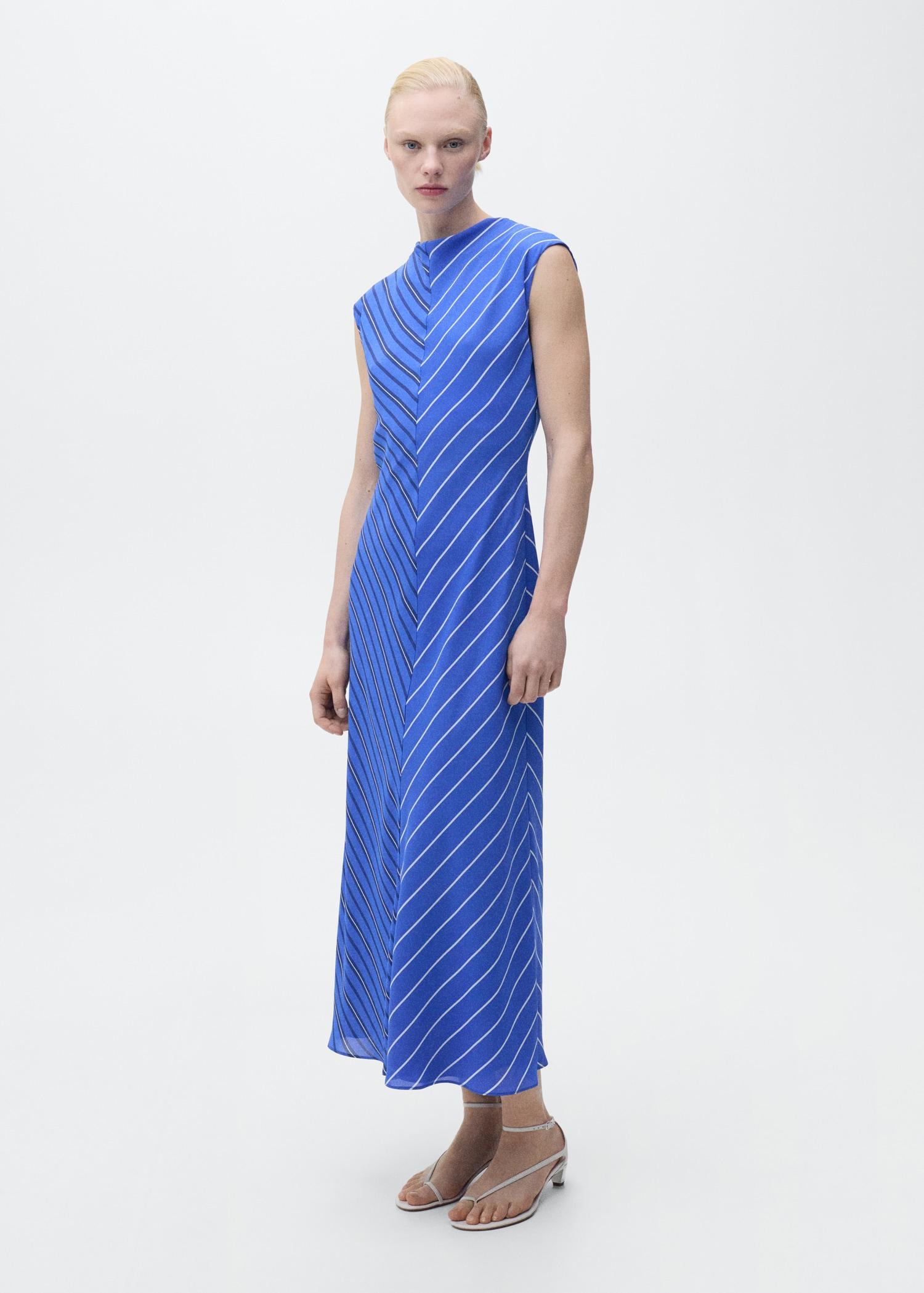 Combined striped flared dress - Women | MANGO USA Product Image