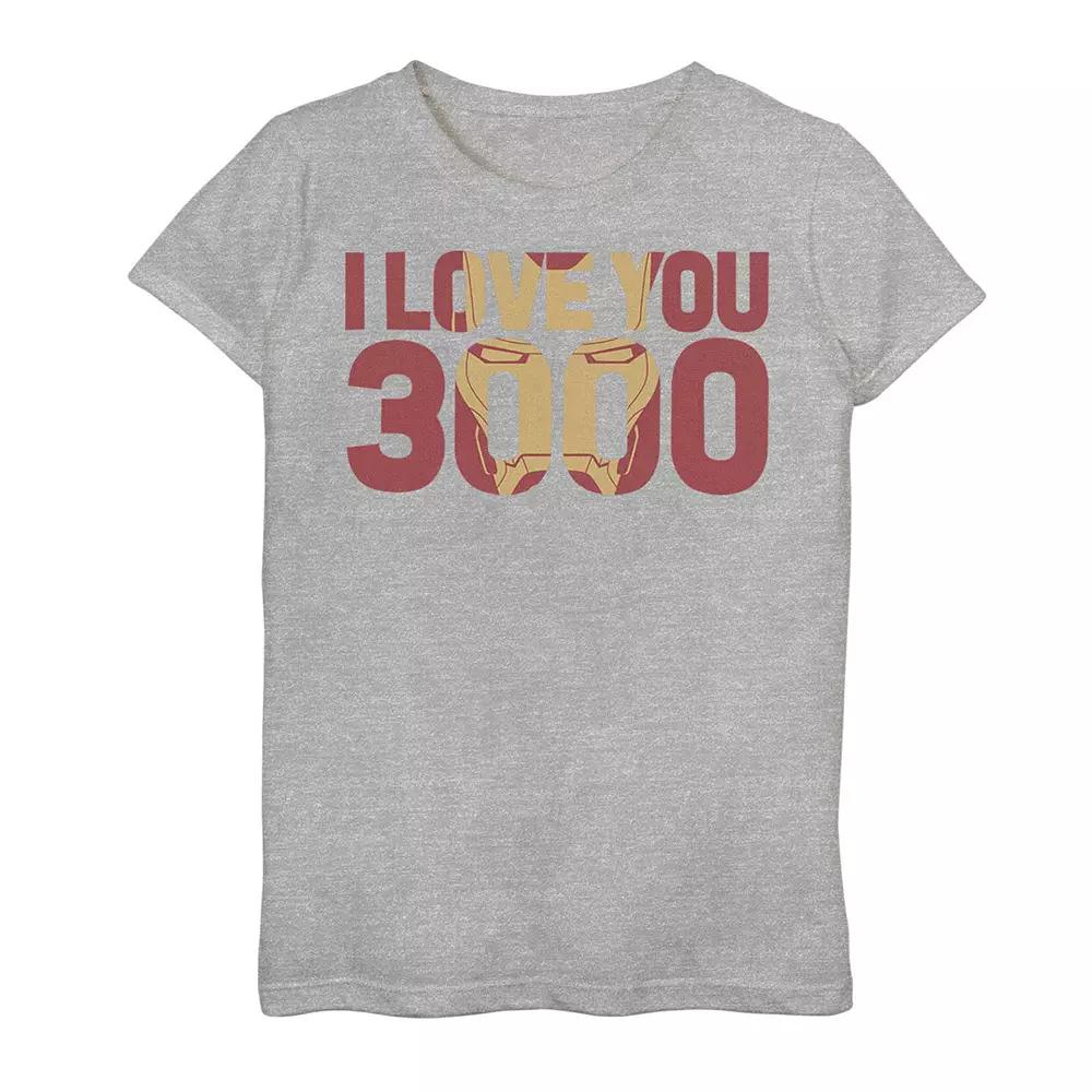 Girls 7-16 Marvel Avengers Endgame Iron Man "I Love You 3000" Mask Fill Tee, Girl's,  Product Image