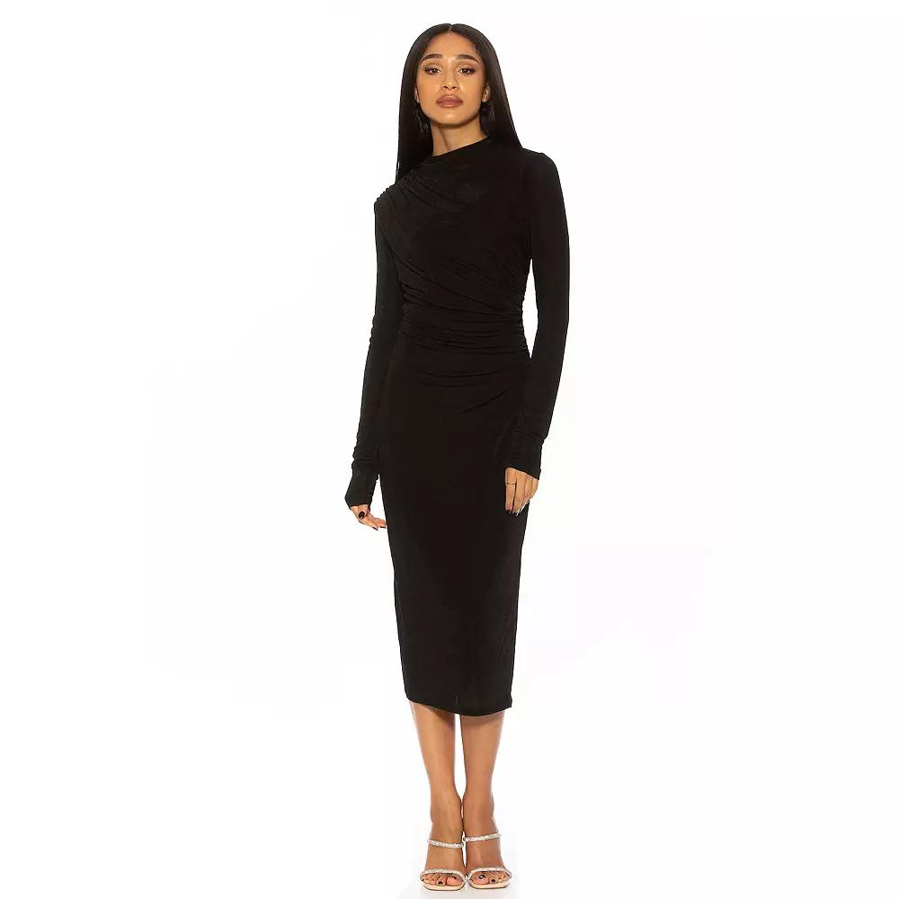 Women's ALEXIA ADMOR Draped Midi Sheath Dress,  Product Image