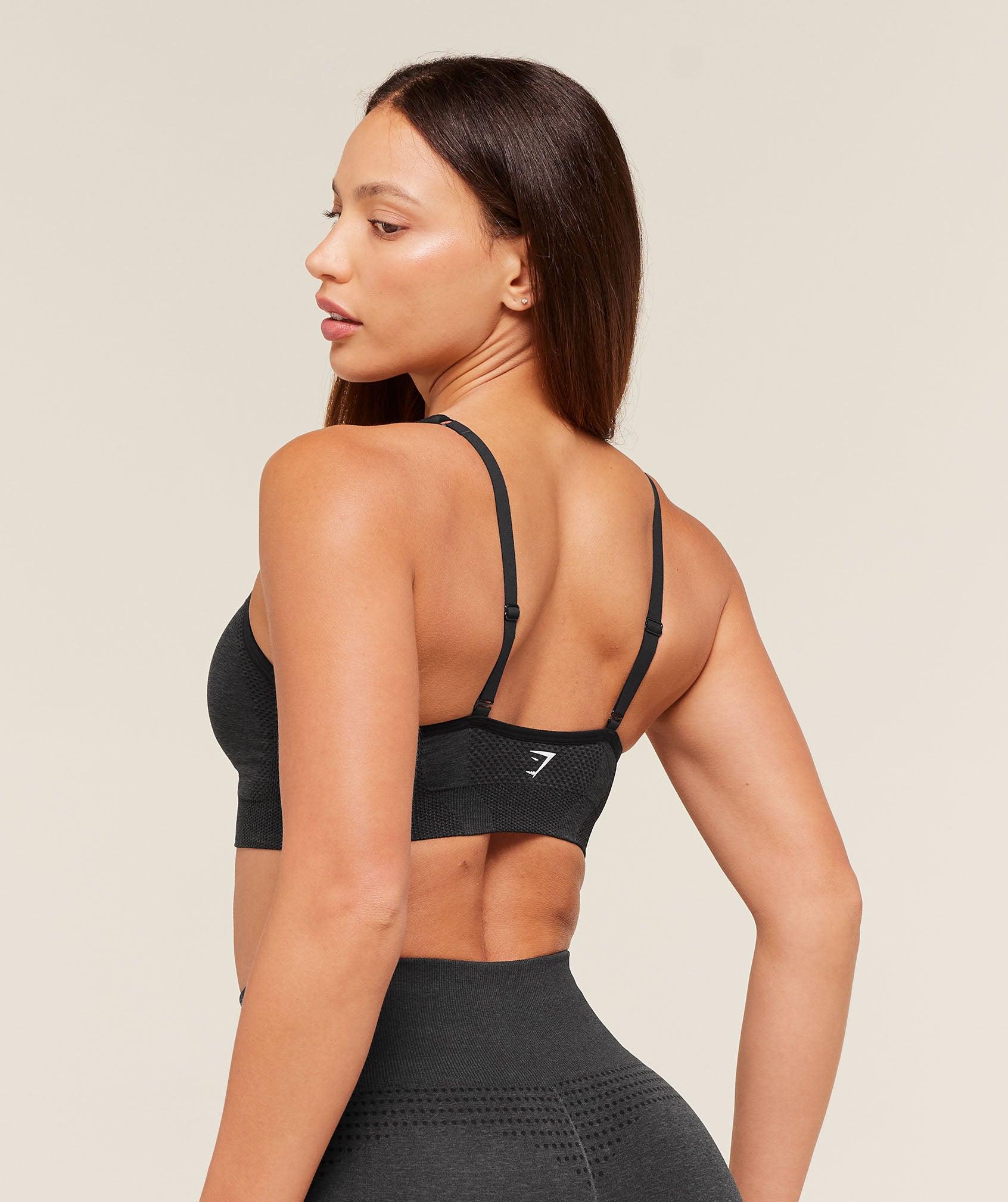 Gymshark Vital V Neck Sports Bra - Black Marl Female Product Image