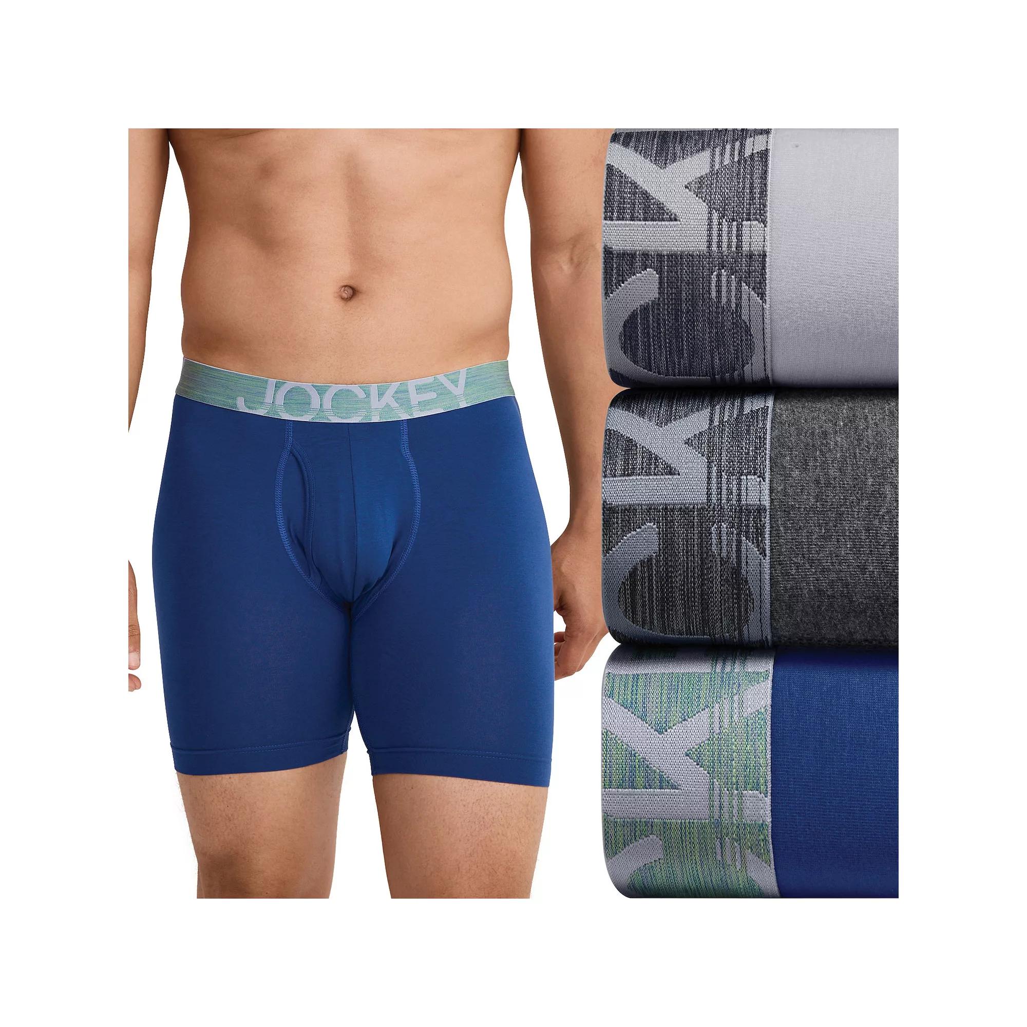 Men's Jockey® 3-pack ActiveStretch™ Long Leg Briefs, Size: Large, Grey Team Product Image